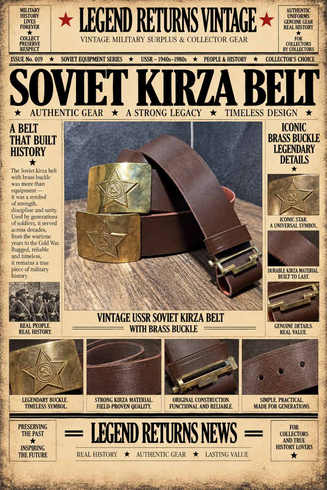 Soviet Belt with Star Buckle: Complete History of USSR Kirza and Canvas Belts