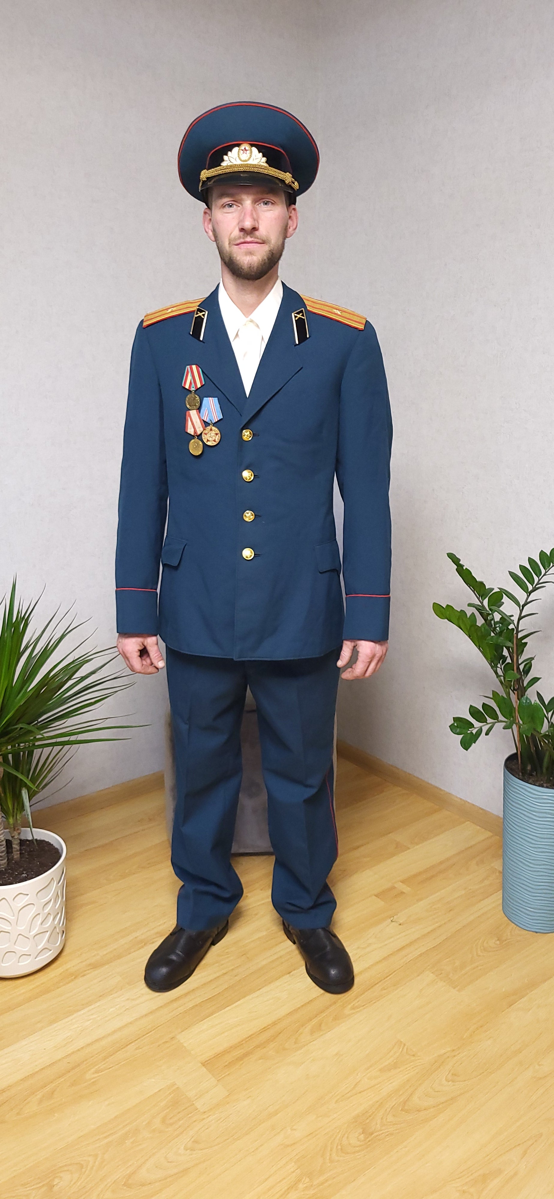 Soviet USSR Parade Uniform Set Turquoise Jacket Trousers Hat Boots
