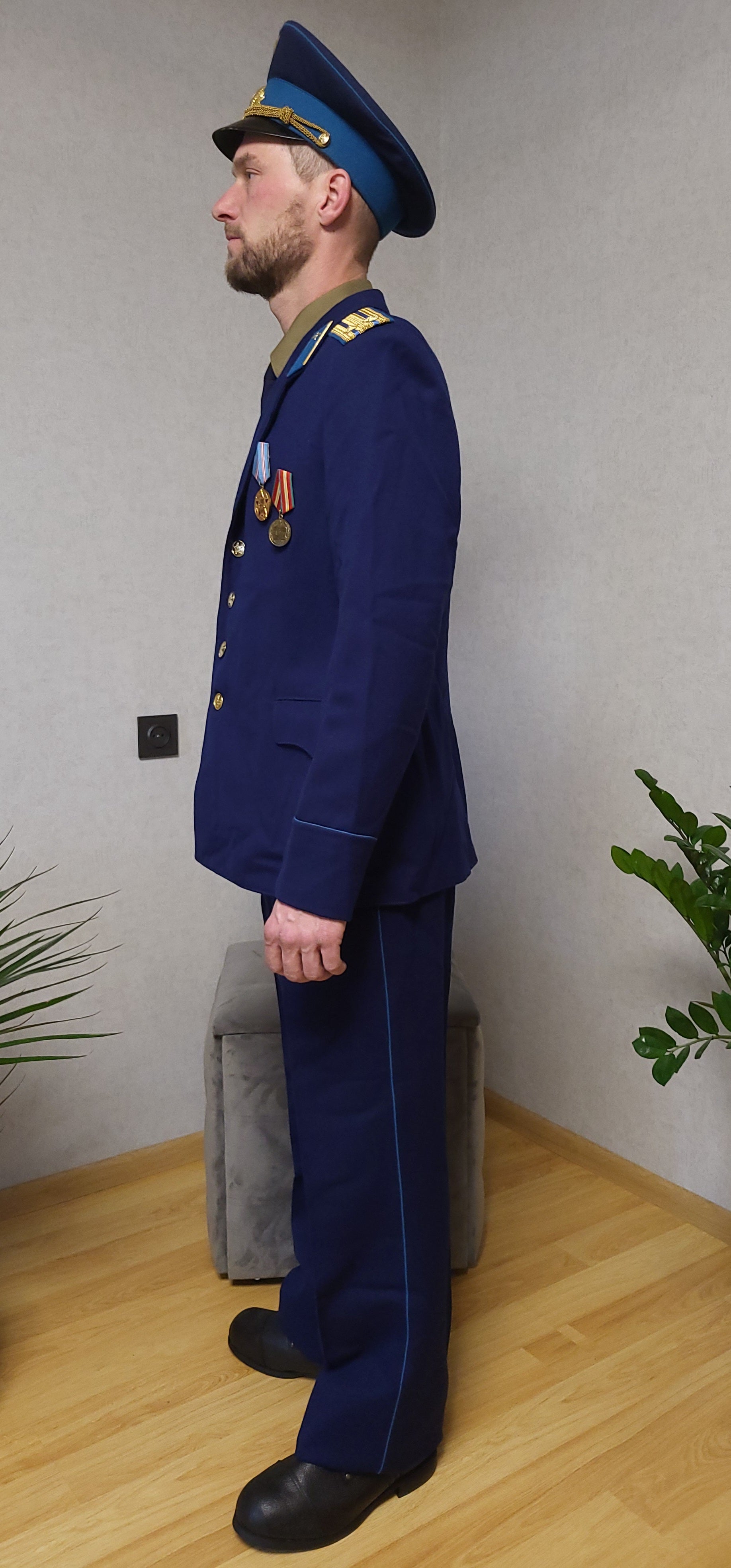 Soviet USSR Air Force Blue Dress Uniform Set Semi-Wool Tunic Trousers