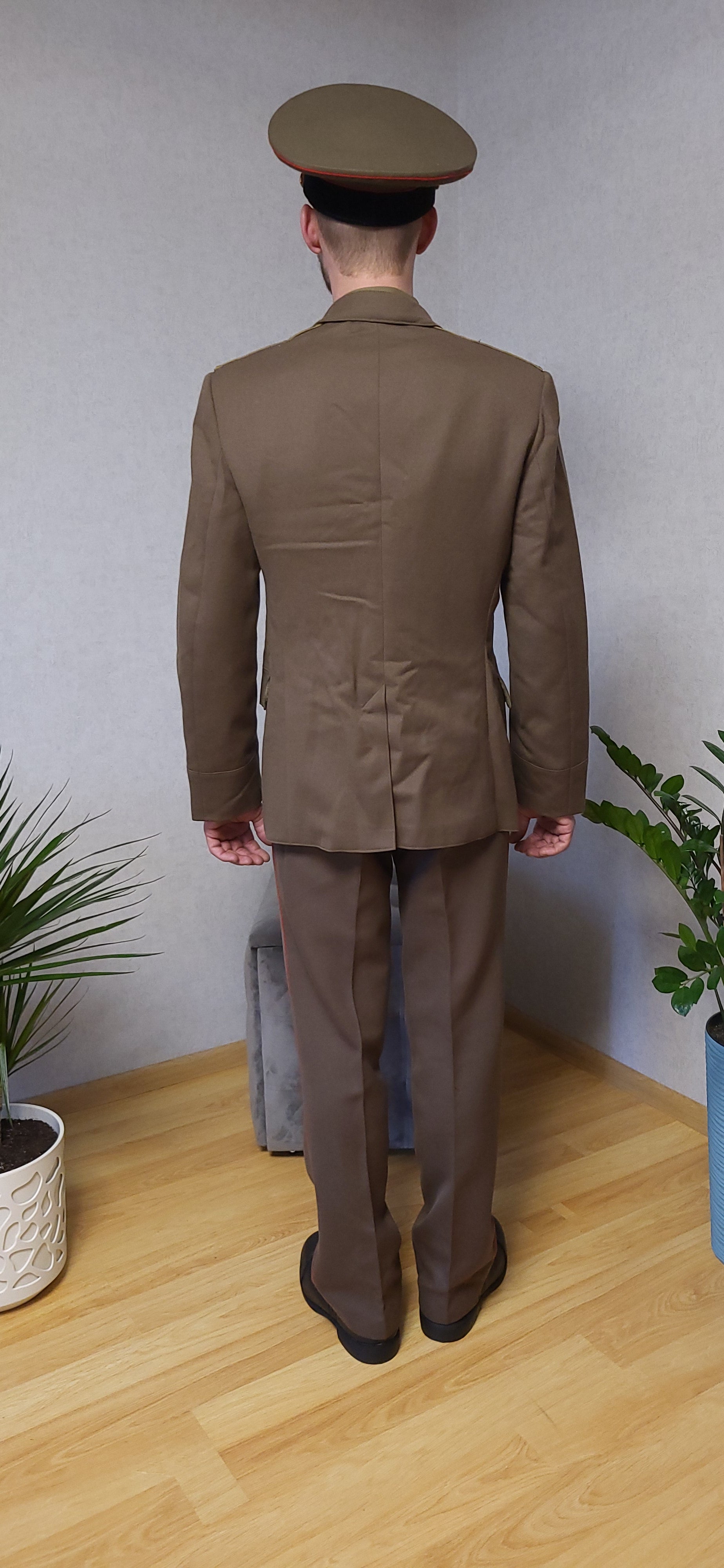 Soviet USSR Khaki Dress Uniform Set Semi-Wool Tunic Trousers Hat Boots