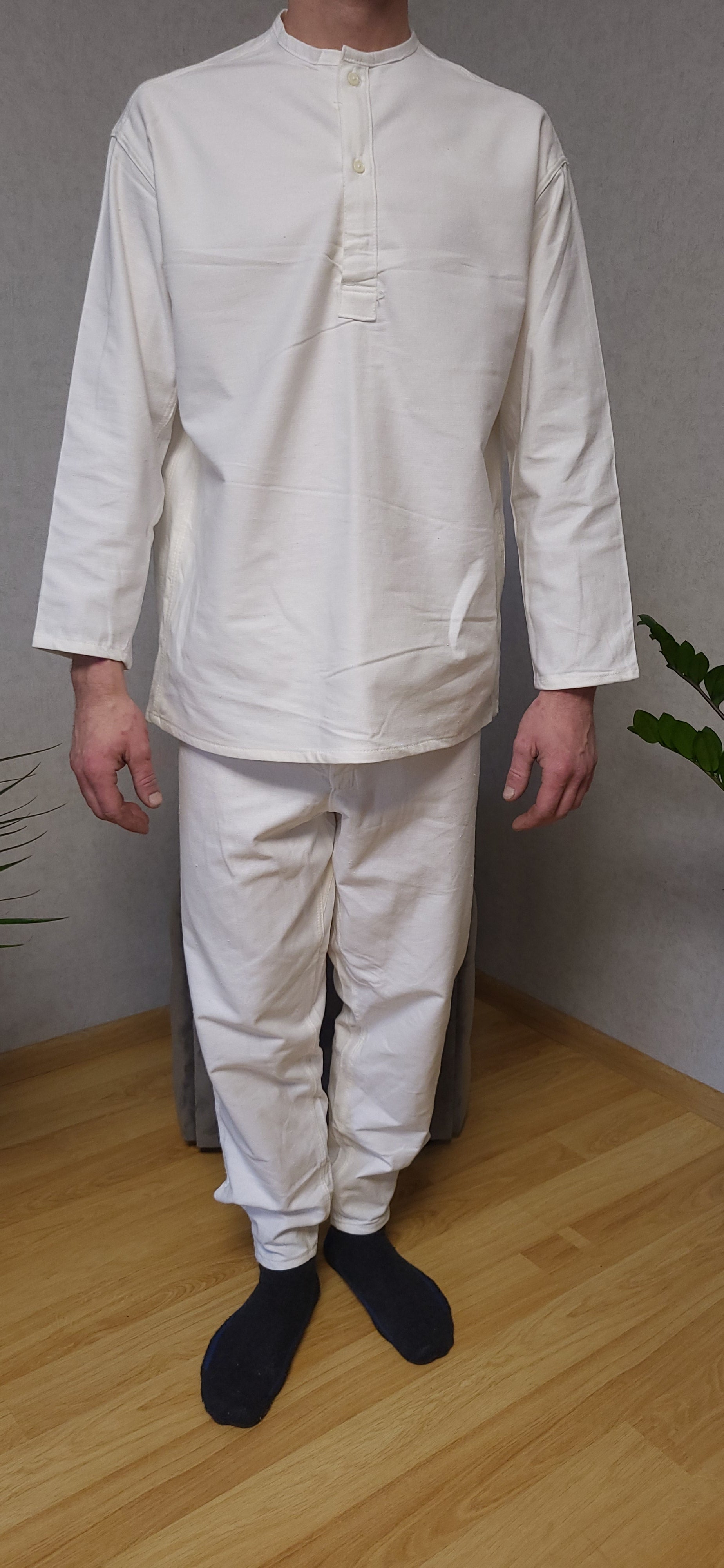 Vintage Soviet Belukha Cotton Underwear Set Shirt and Long Johns USSR