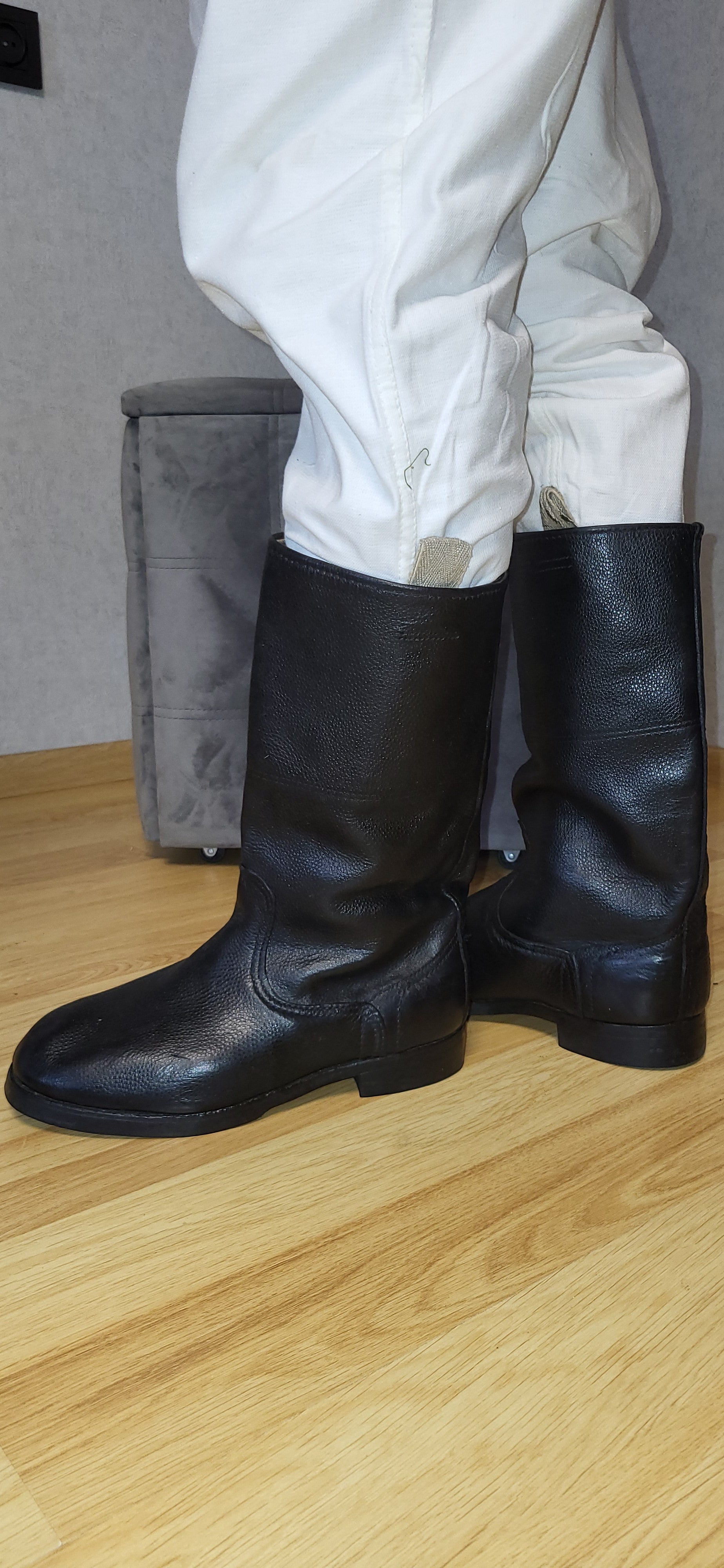 Vintage USSR Naval Deck Boots Soviet VMF Sailor Leather Boots 34–36 cm