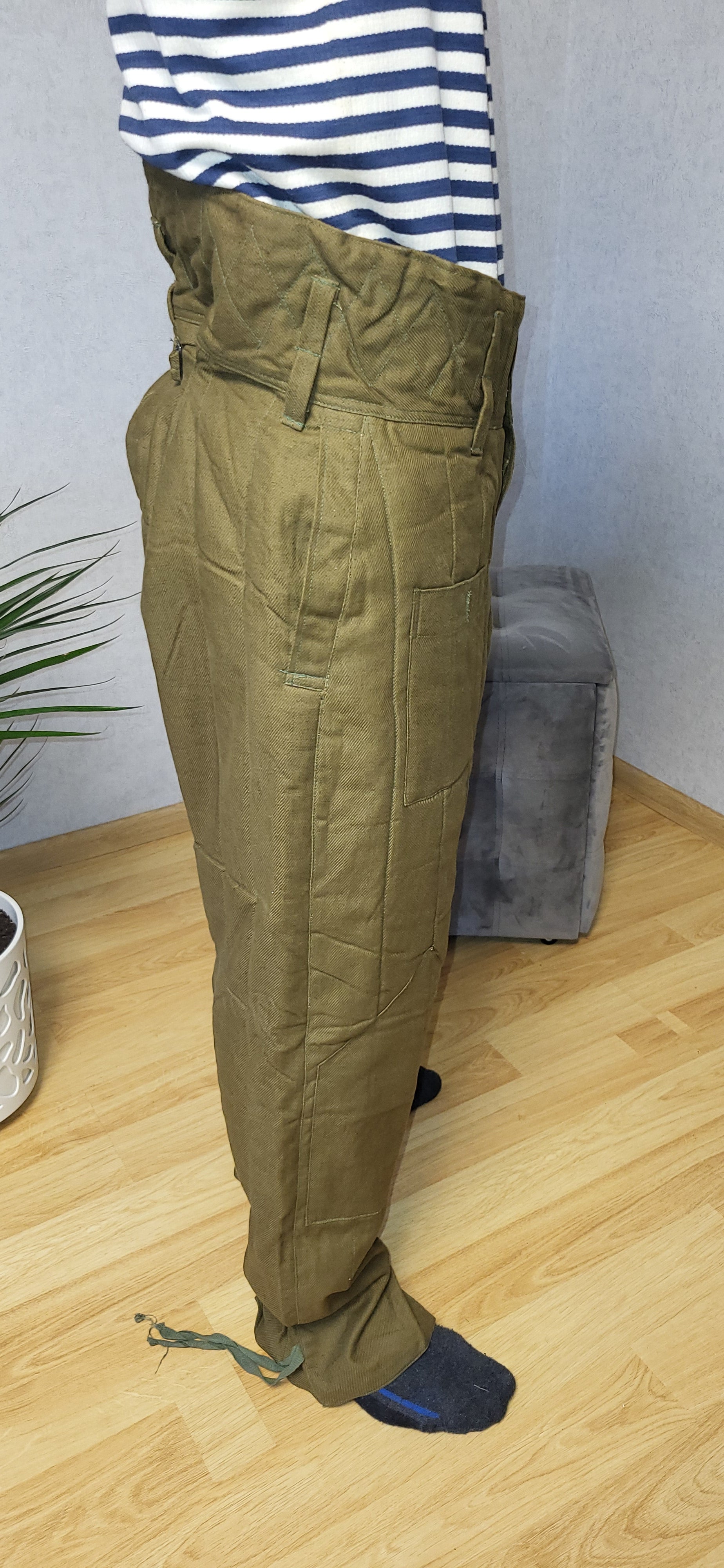 Vintage Soviet Quilted Winter Pants USSR Telogreika Padded Trousers RKKA