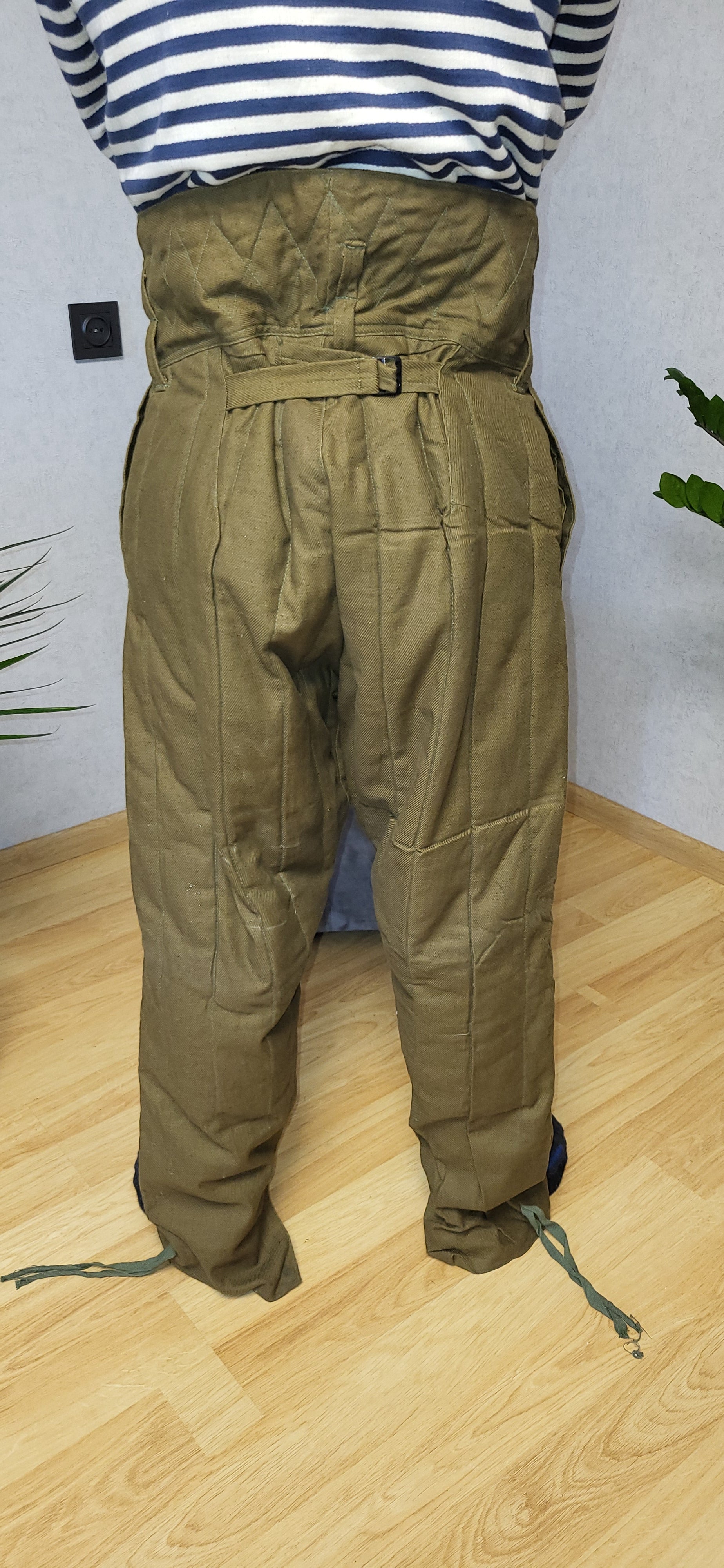 Vintage Soviet Quilted Winter Pants USSR Telogreika Padded Trousers RKKA
