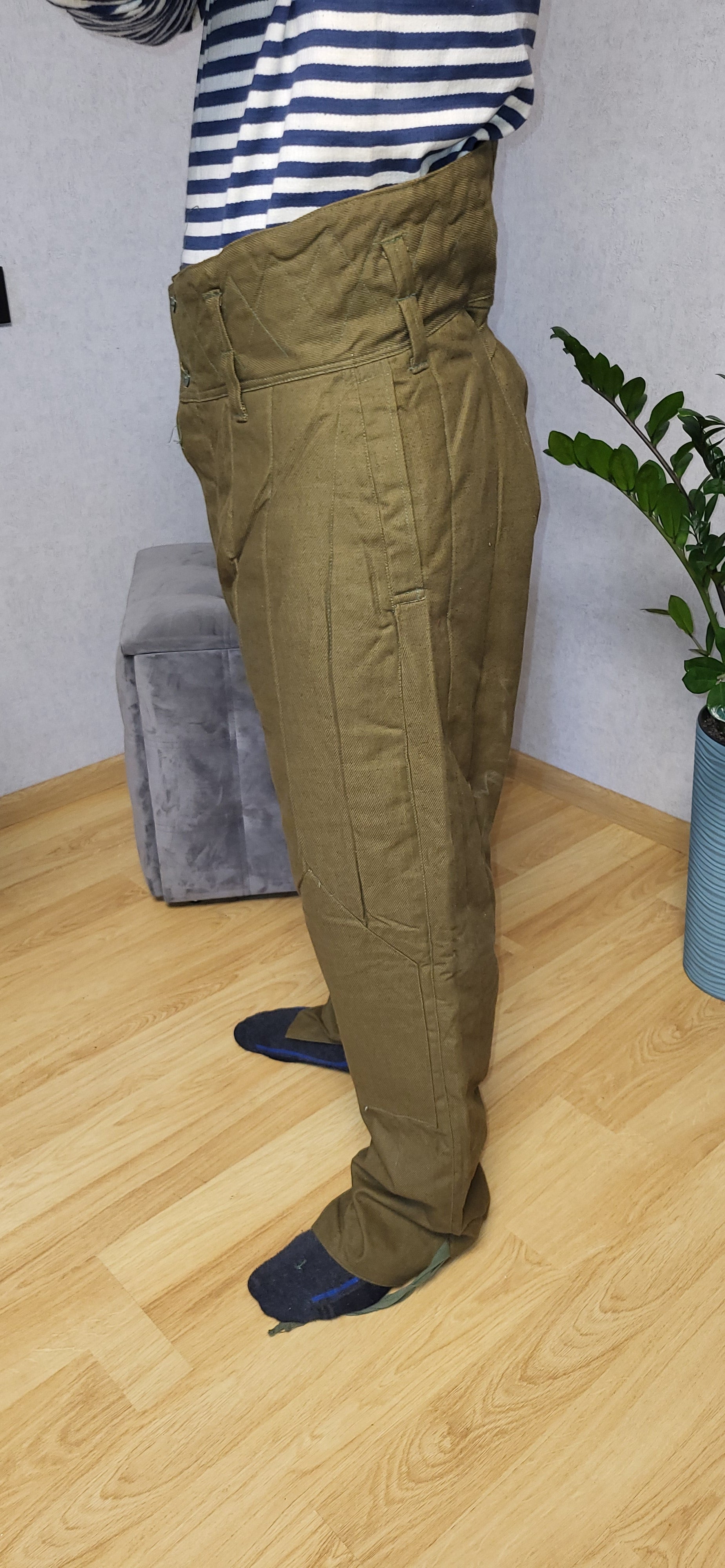Vintage Soviet Quilted Winter Pants USSR Telogreika Padded Trousers RKKA