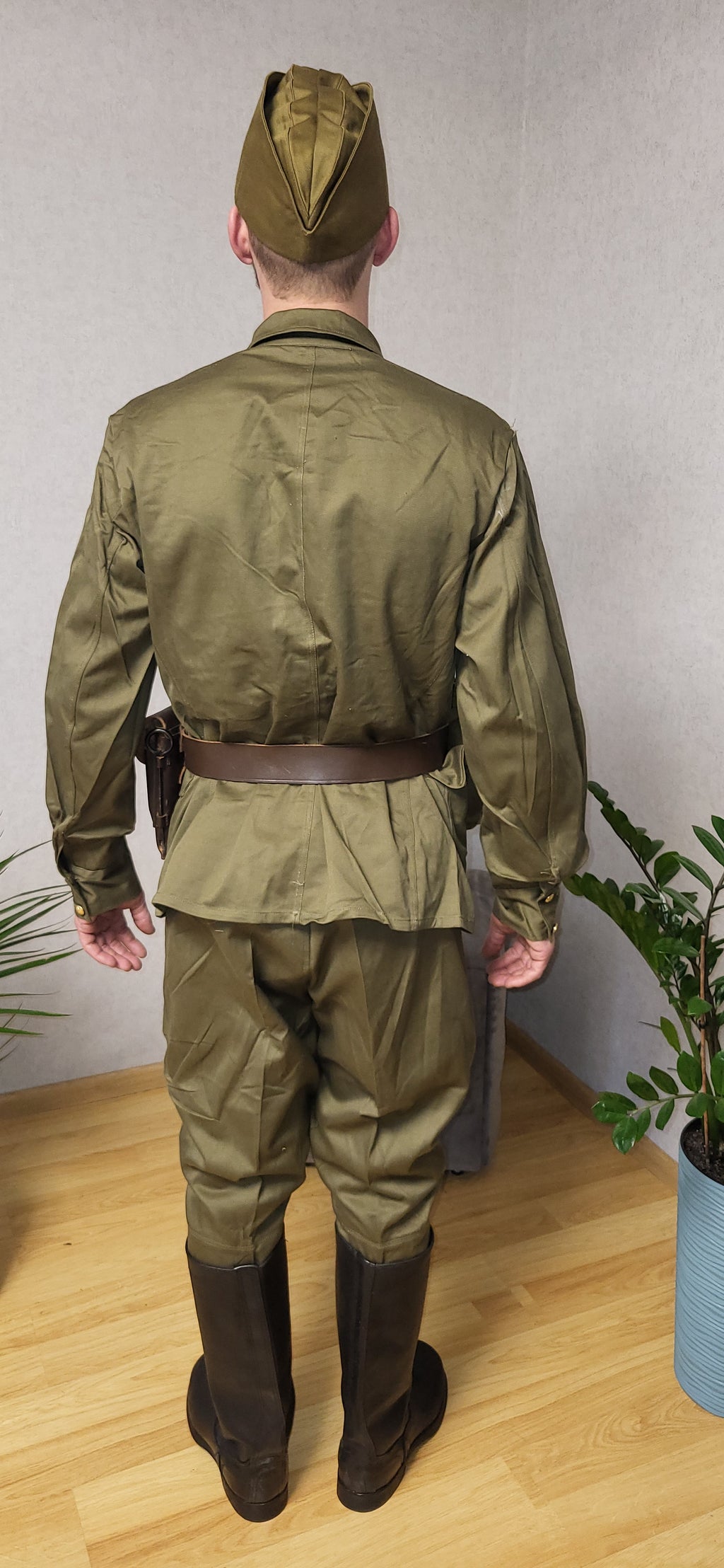 Authentic USSR M69 Soldier Uniform Set Gymnasterka Pants Pilotka Belt Holster Flask