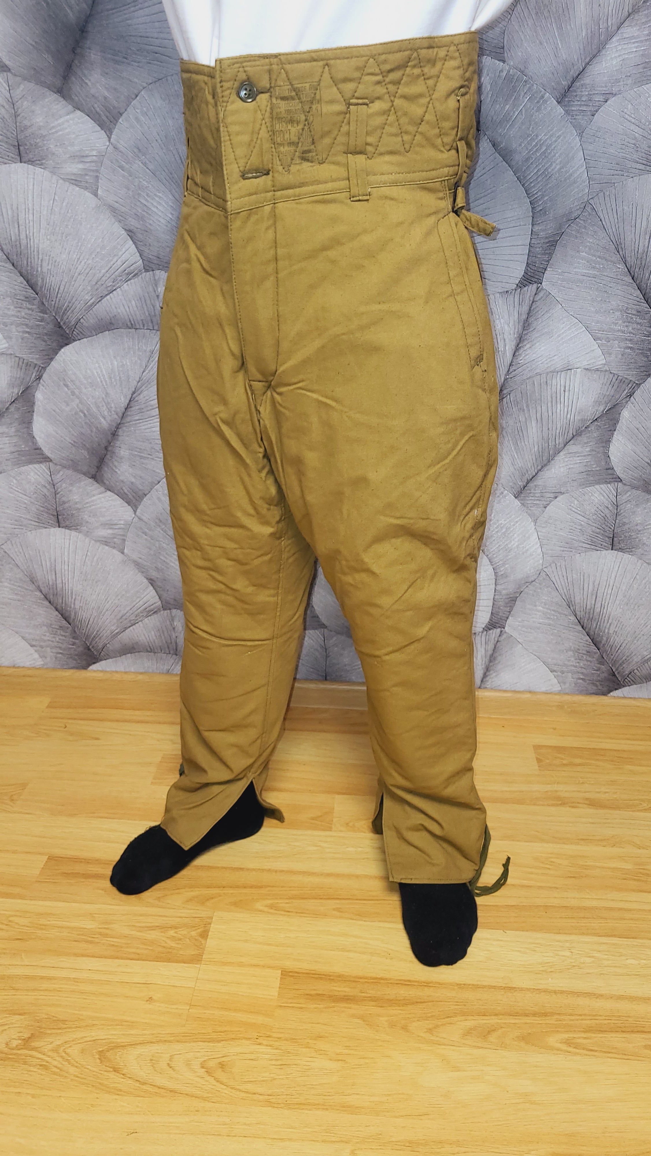 Soviet USSR Winter Quilted Trousers Sand Tone