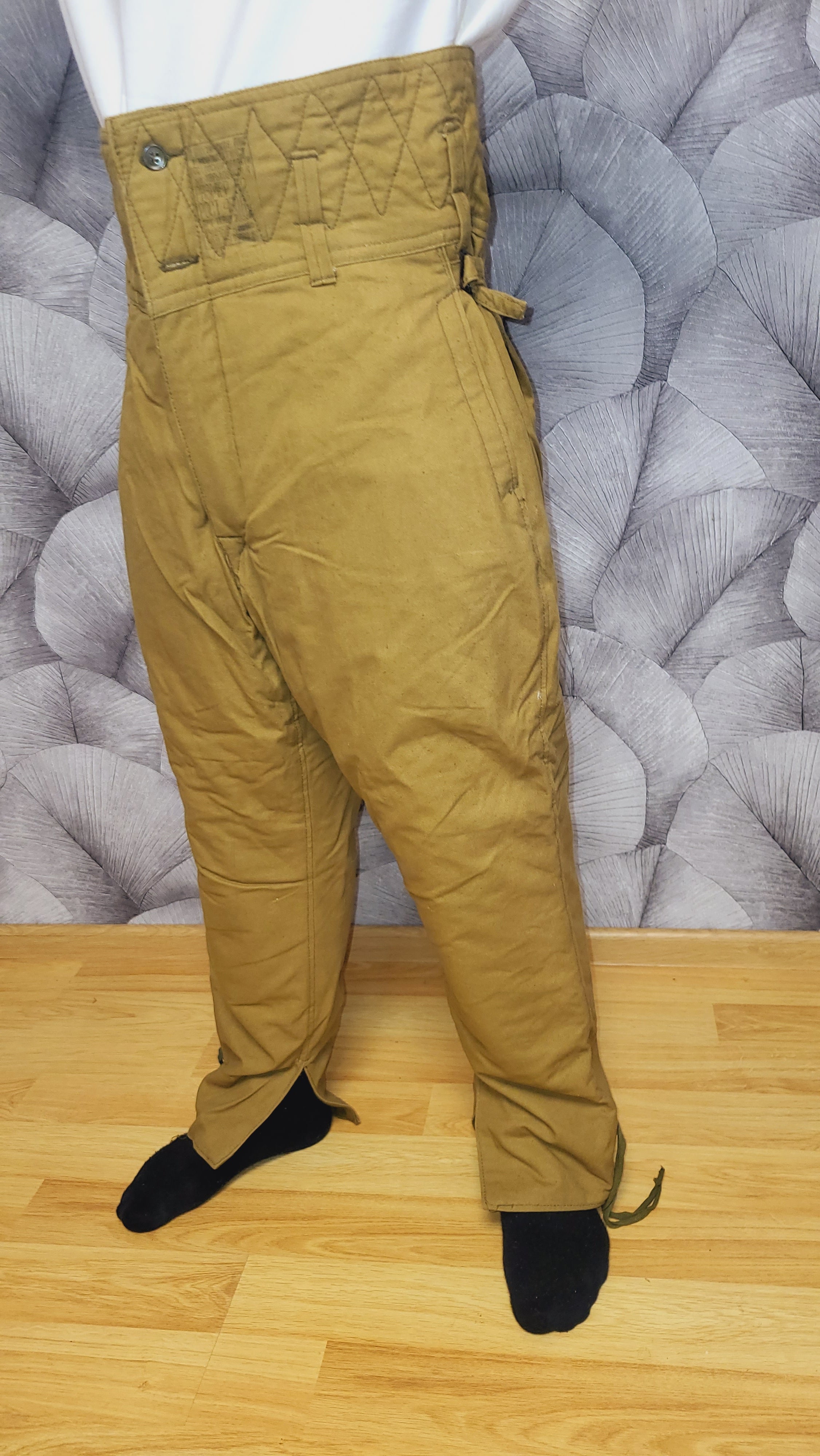 Soviet USSR Winter Quilted Trousers Sand Tone