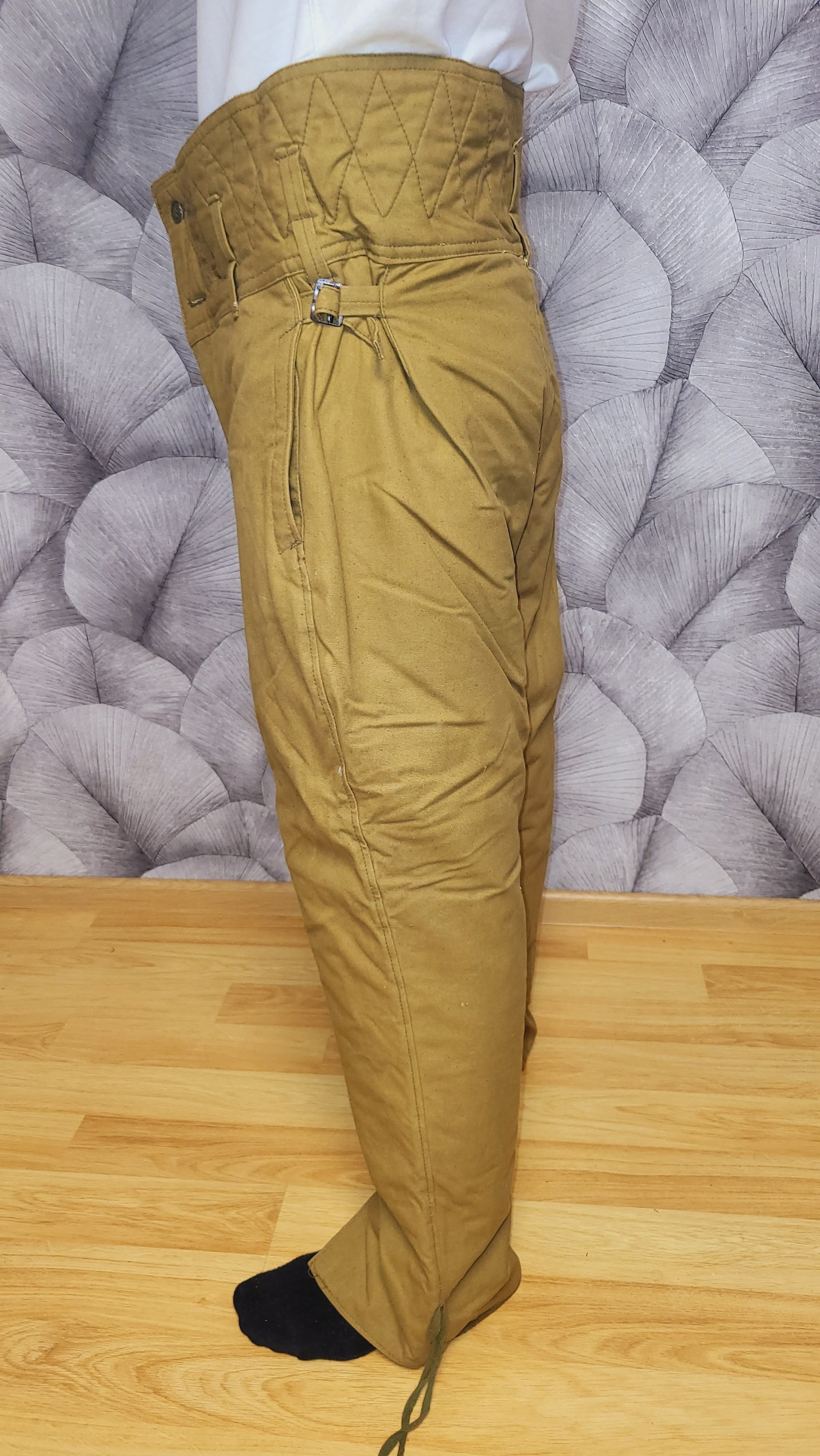 Soviet USSR Winter Quilted Trousers Sand Tone