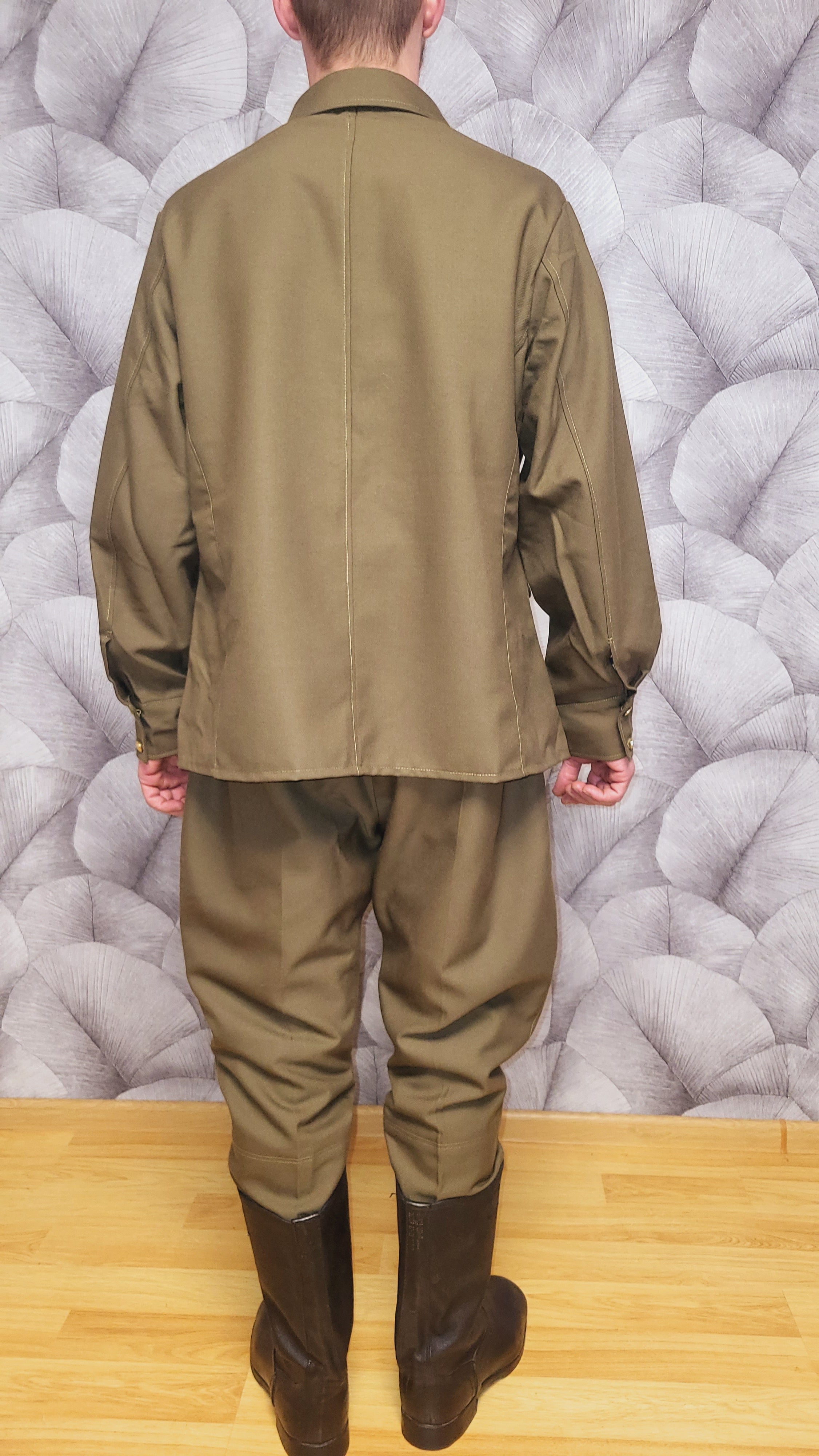 Vintage USSR M69 Khaki Wool-Blend Tunic and Breeches Set