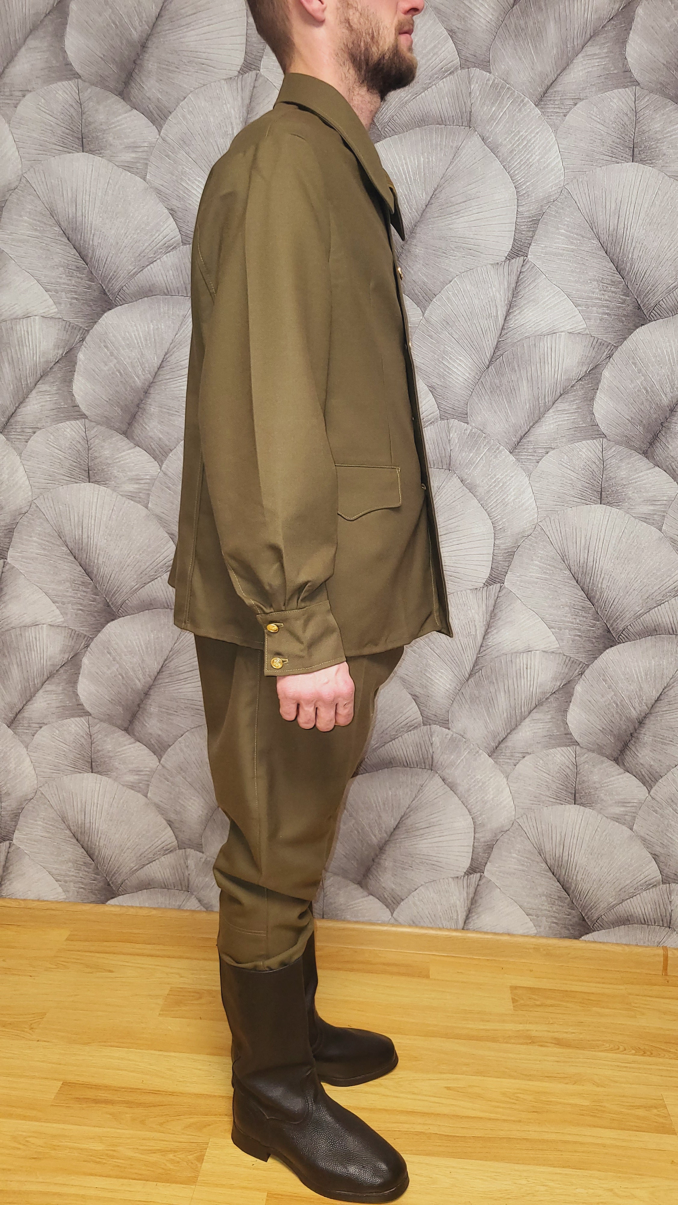 Vintage USSR M69 Khaki Wool-Blend Tunic and Breeches Set