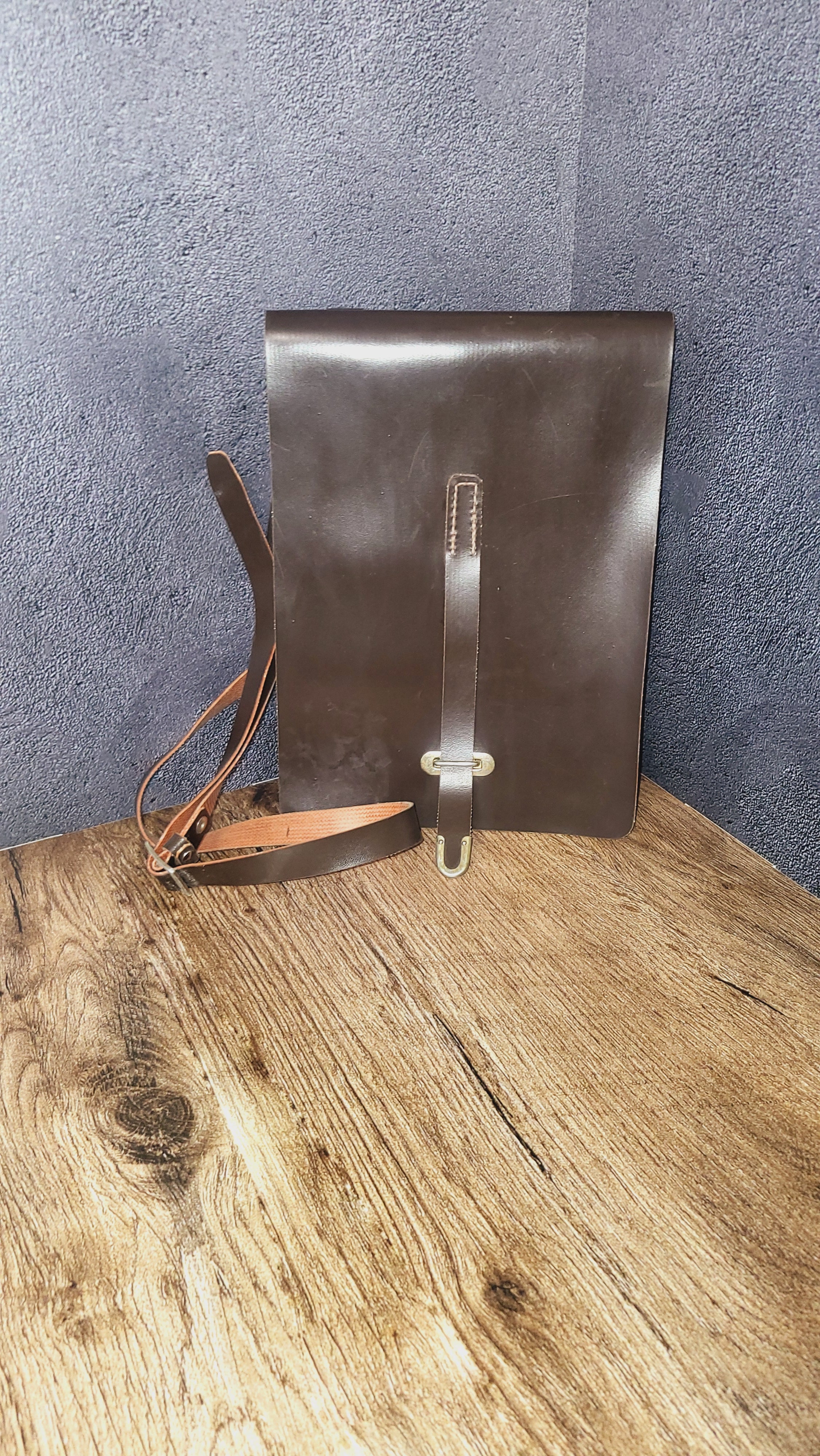 Vintage USSR Soviet Field Map Case Kirza Shoulder Satchel