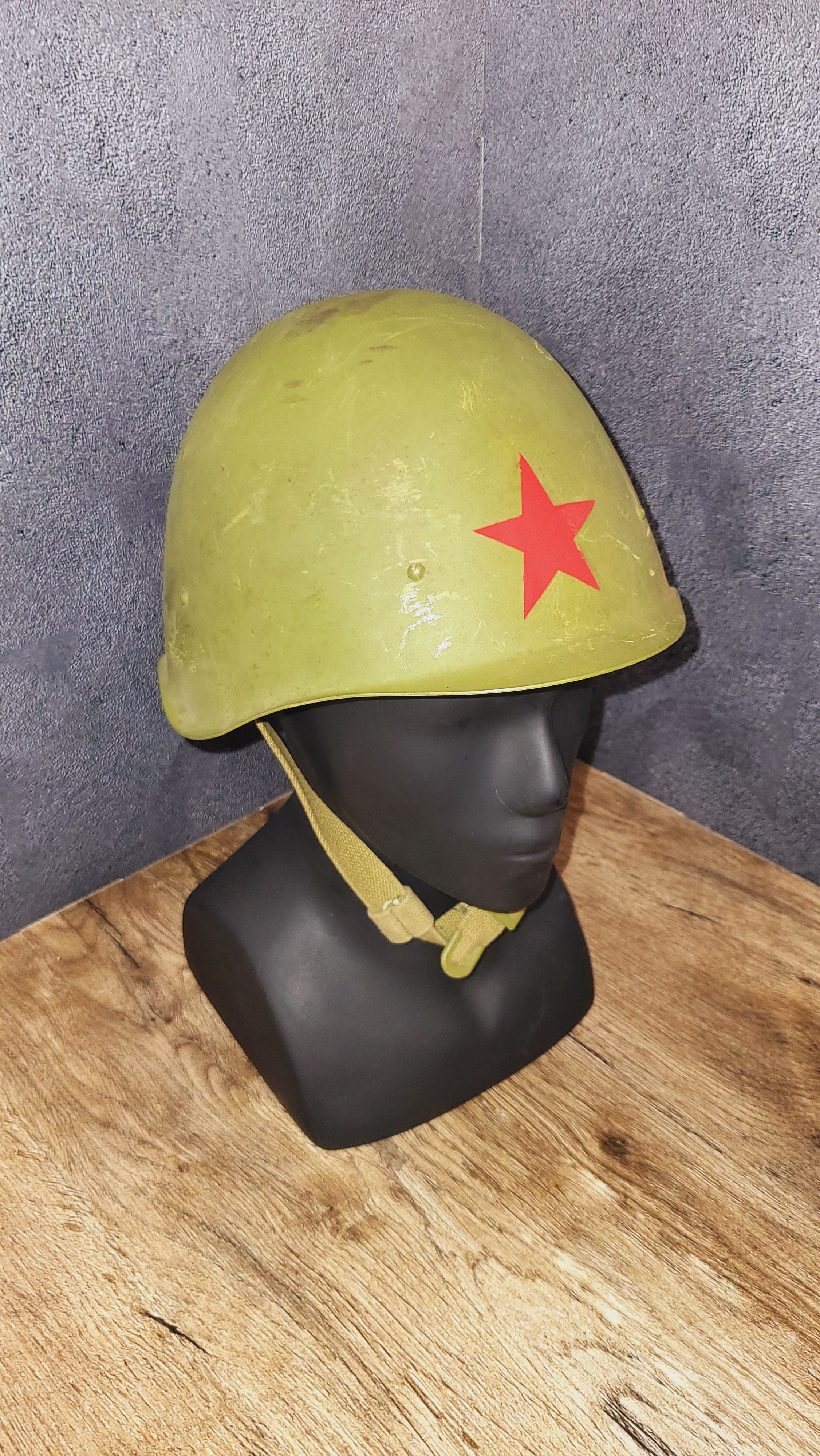 Soviet USSR SSh-40 Steel Helmet Fully Painted Red Star Combat Era Shell