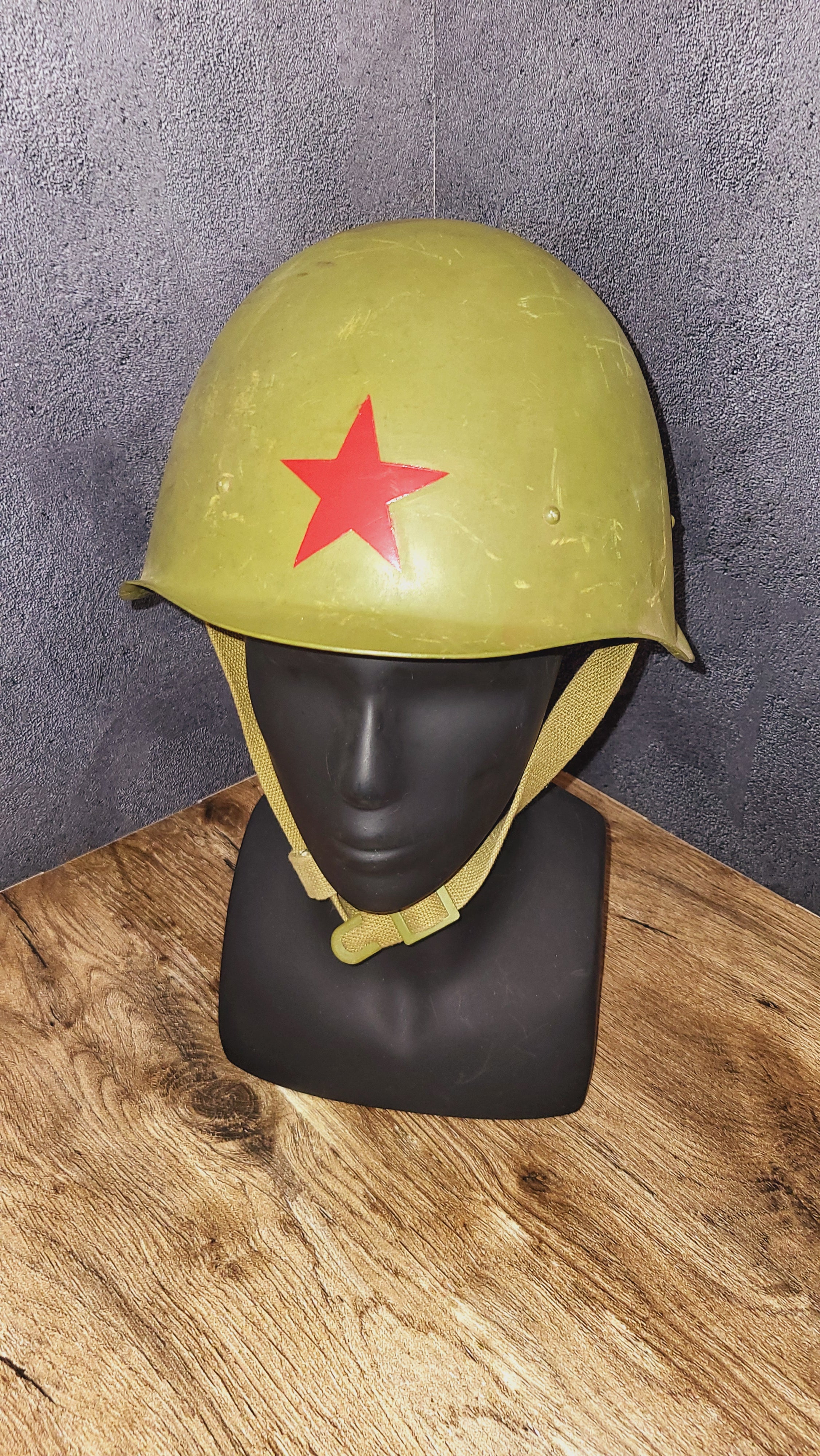 Soviet USSR SSh-40 Steel Helmet Fully Painted Red Star Combat Era Shell