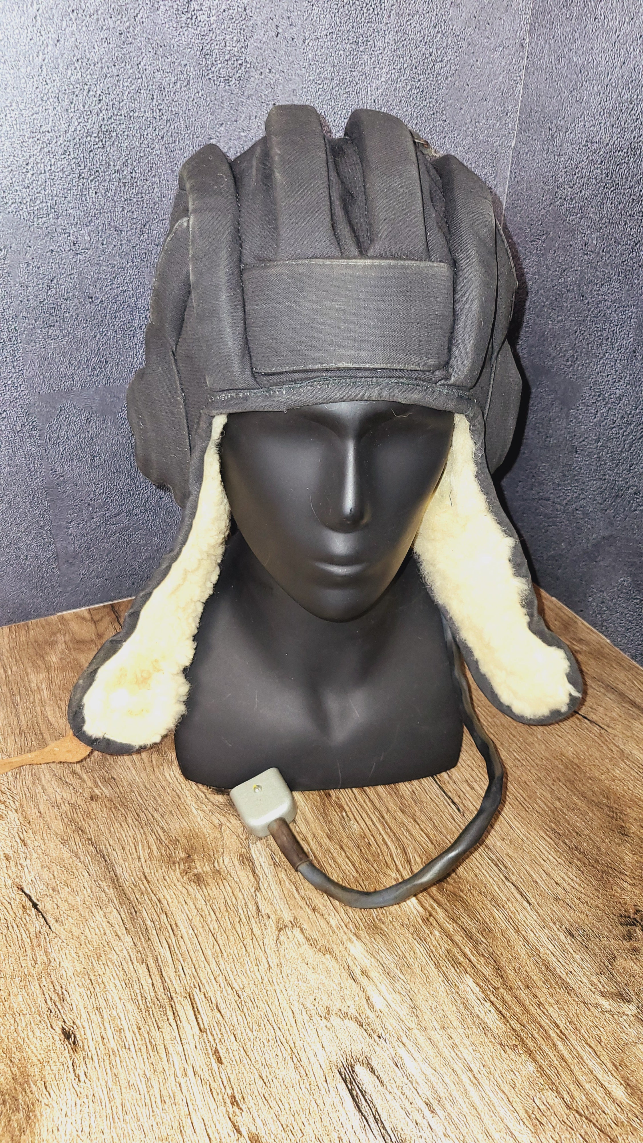 Soviet USSR Tanker Winter Helmet With Headset Cold Weather Tank Crew Hat