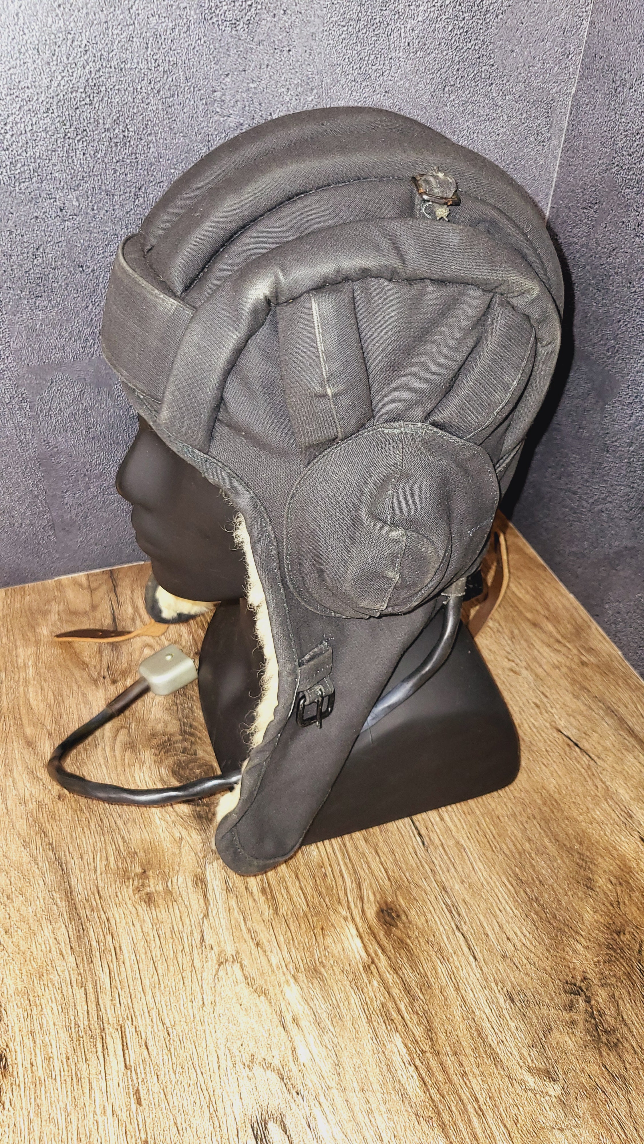 Soviet USSR Tanker Winter Helmet With Headset Cold Weather Tank Crew Hat