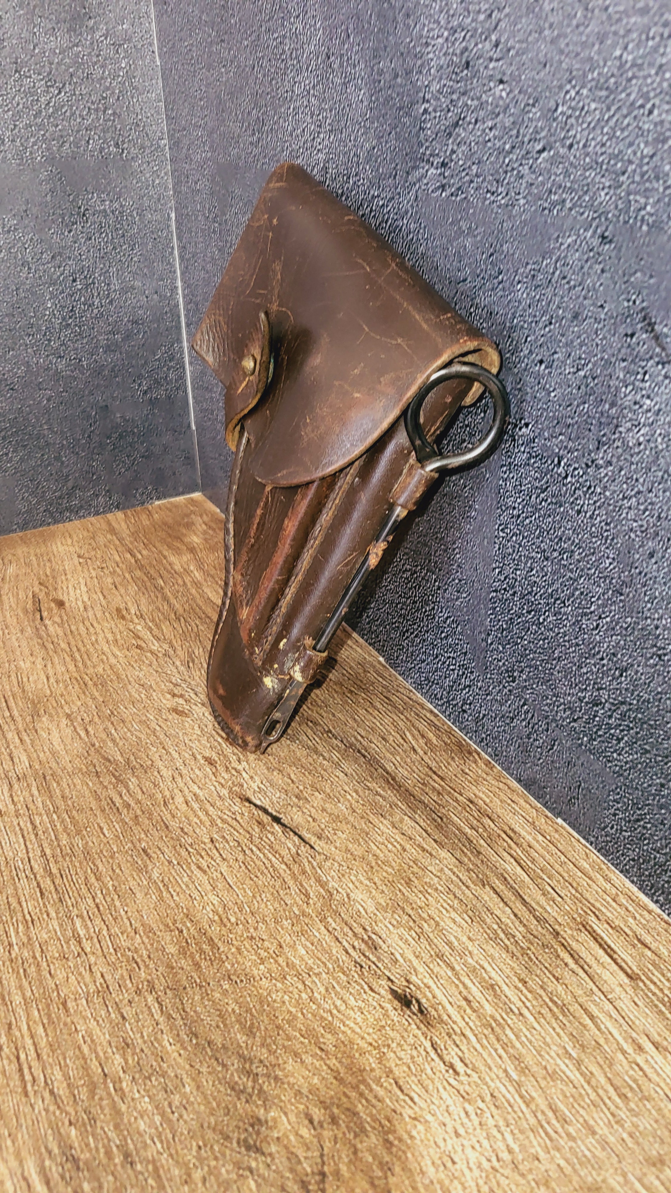 Vintage Soviet USSR Brown Leather Pistol Holster Belt Sidearm Holster