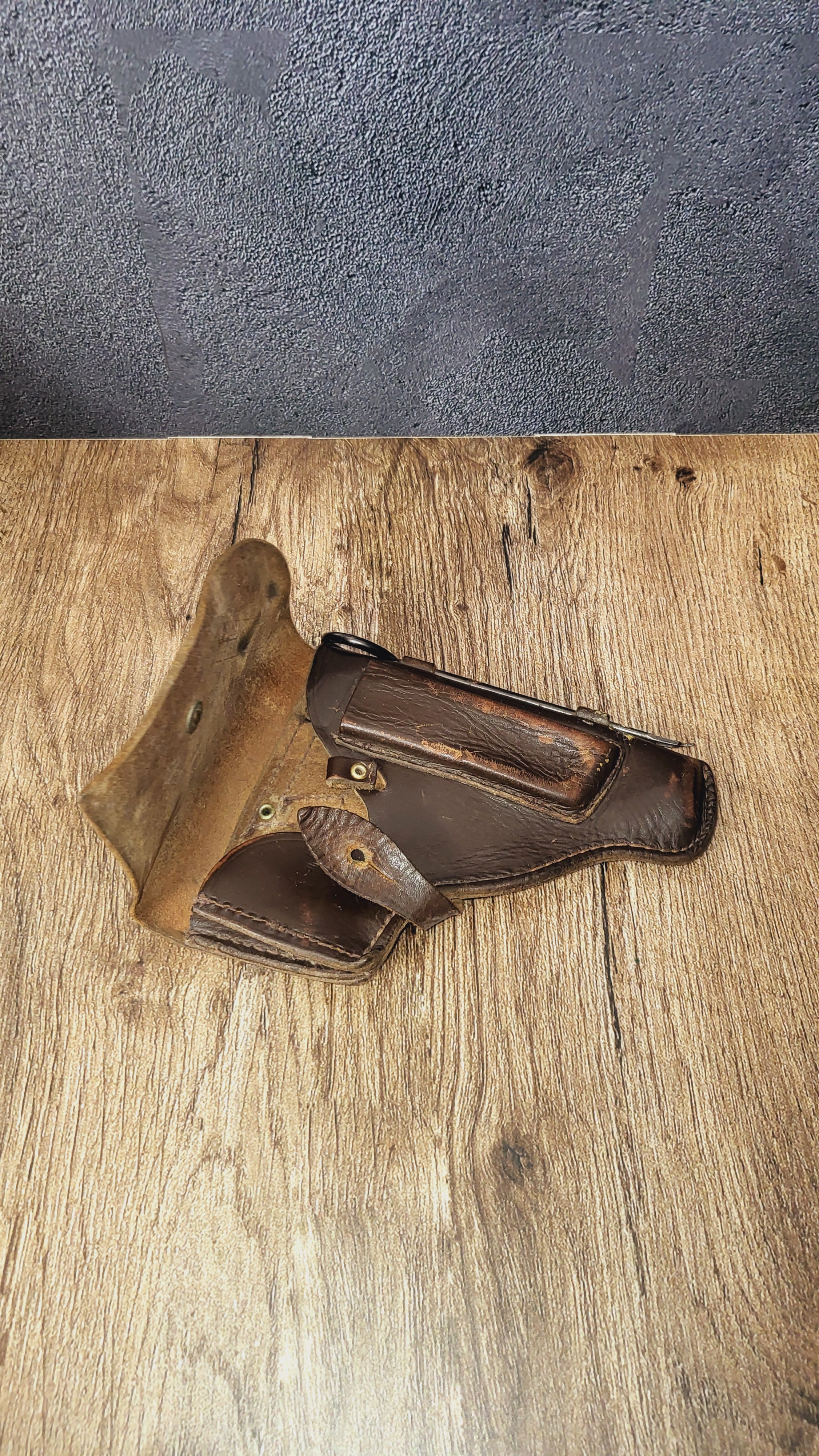 Vintage Soviet USSR Brown Leather Pistol Holster Belt Sidearm Holster
