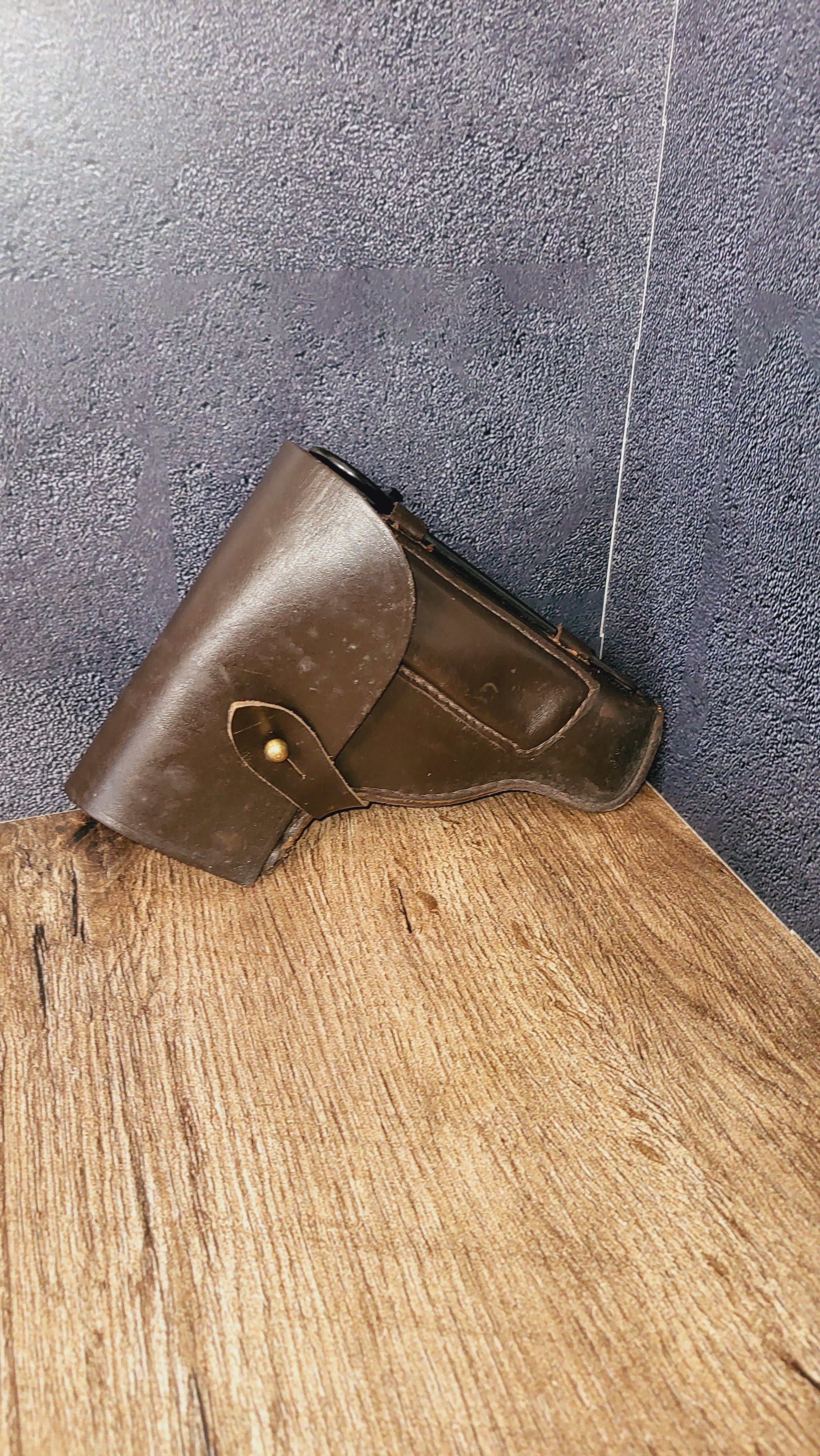 Vintage Soviet USSR Brown Leather Pistol Holster Classic Belt Sidearm Case