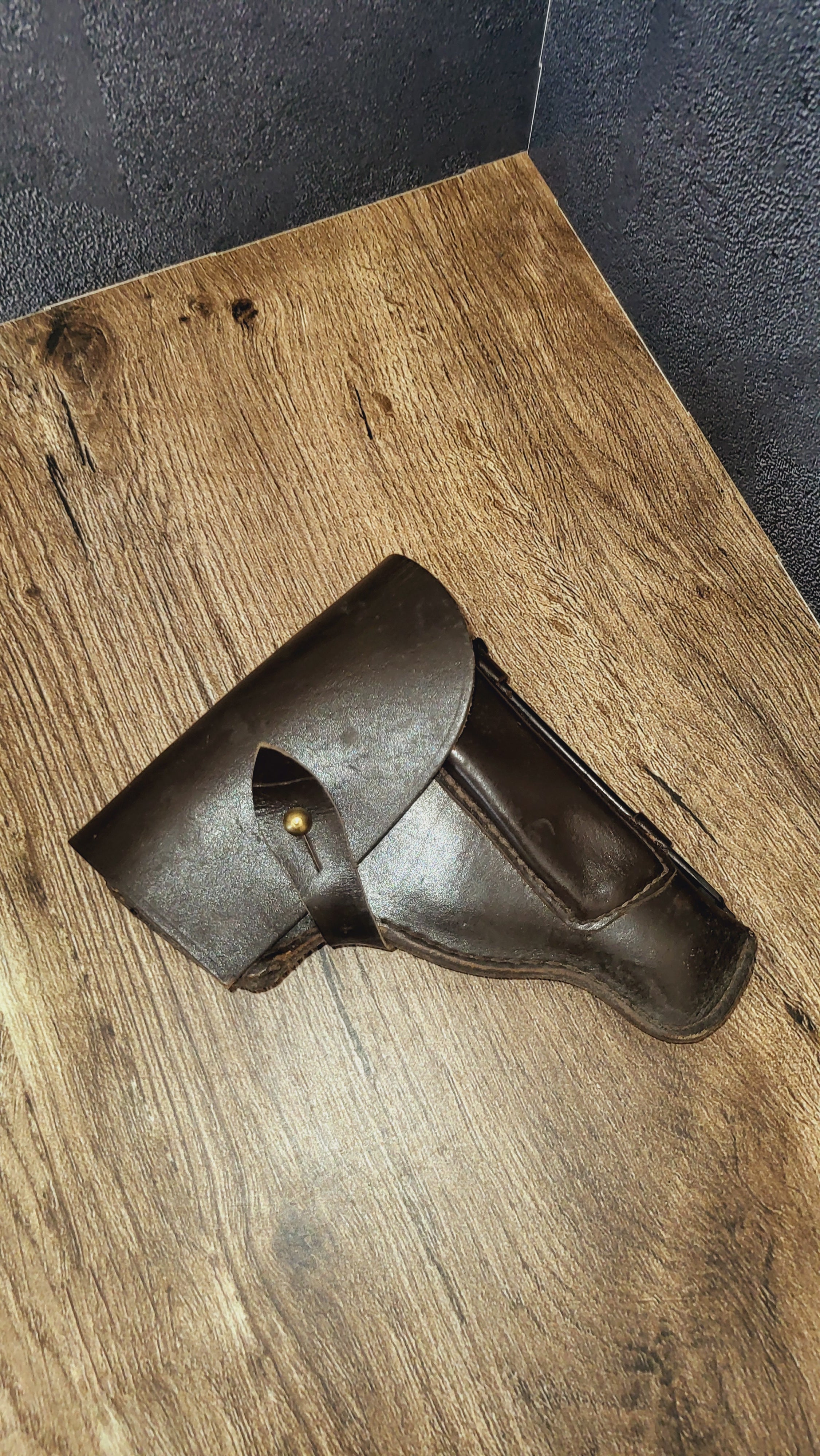 Vintage Soviet USSR Brown Leather Pistol Holster Classic Belt Sidearm Case