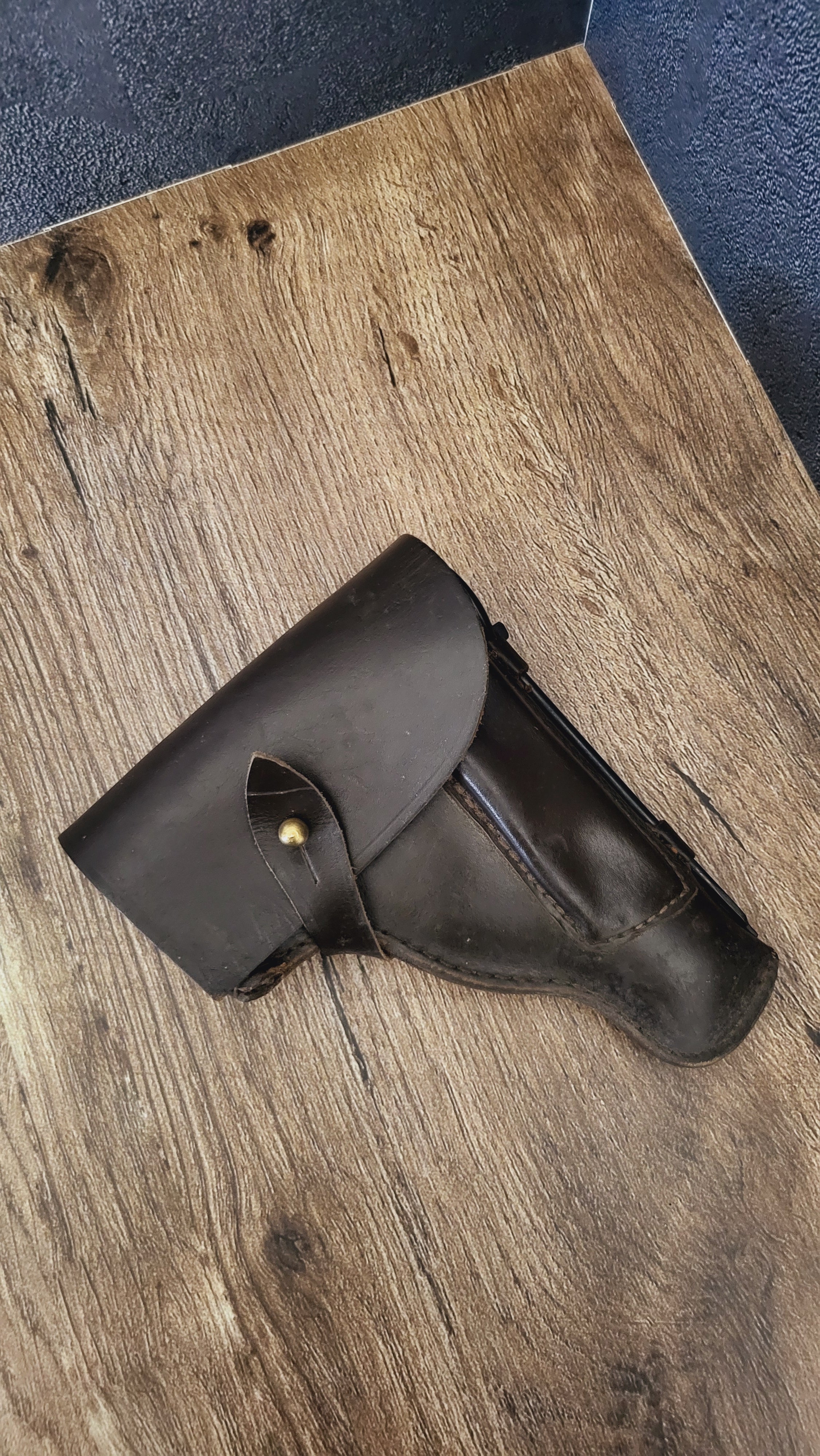 Vintage Soviet USSR Brown Leather Pistol Holster Classic Belt Sidearm Case