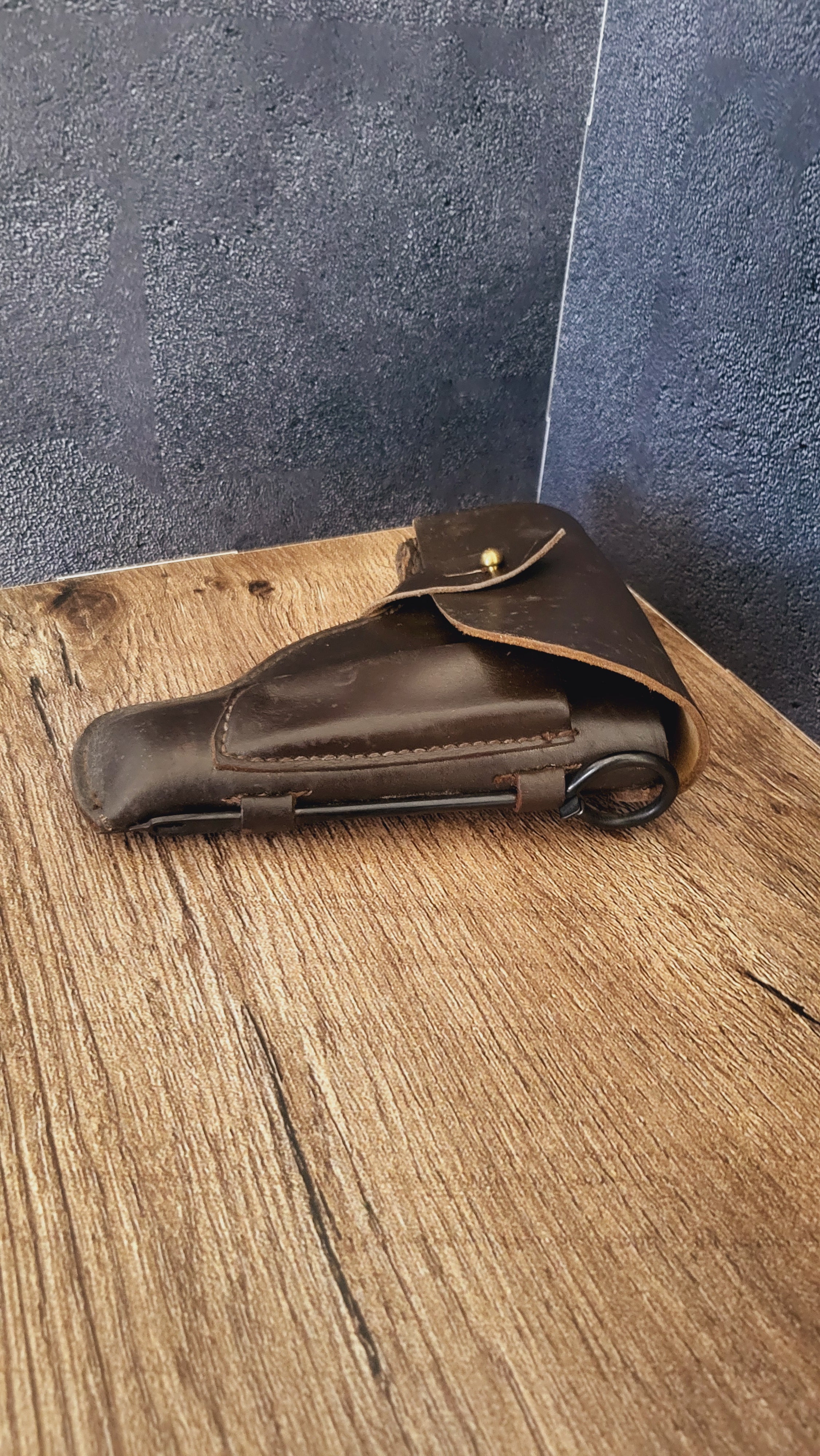 Vintage Soviet USSR Brown Leather Pistol Holster Classic Belt Sidearm Case