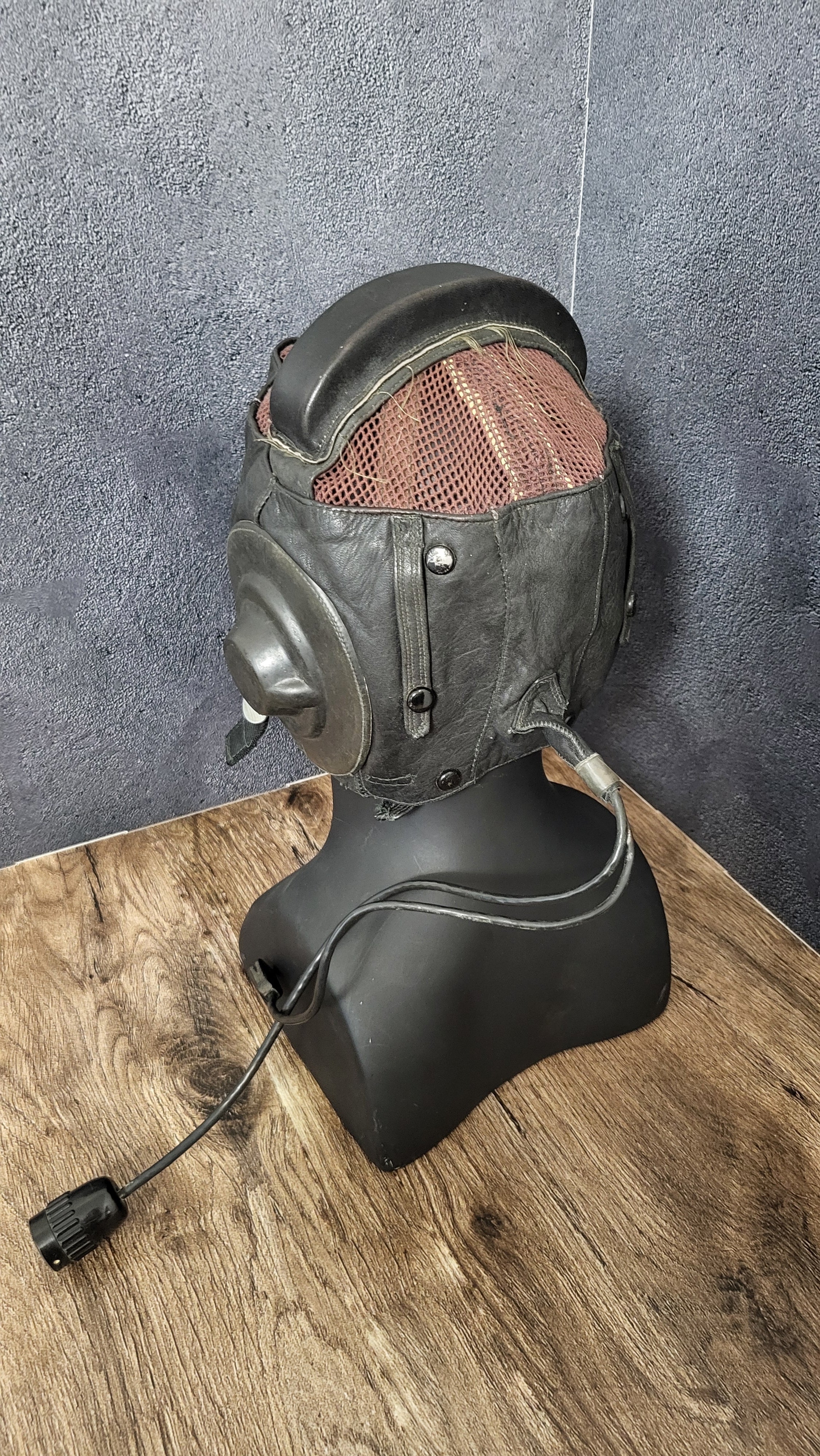 Soviet Pilot Flight Helmet ShL-82 Leather Aviator Helmet USSR Vintage