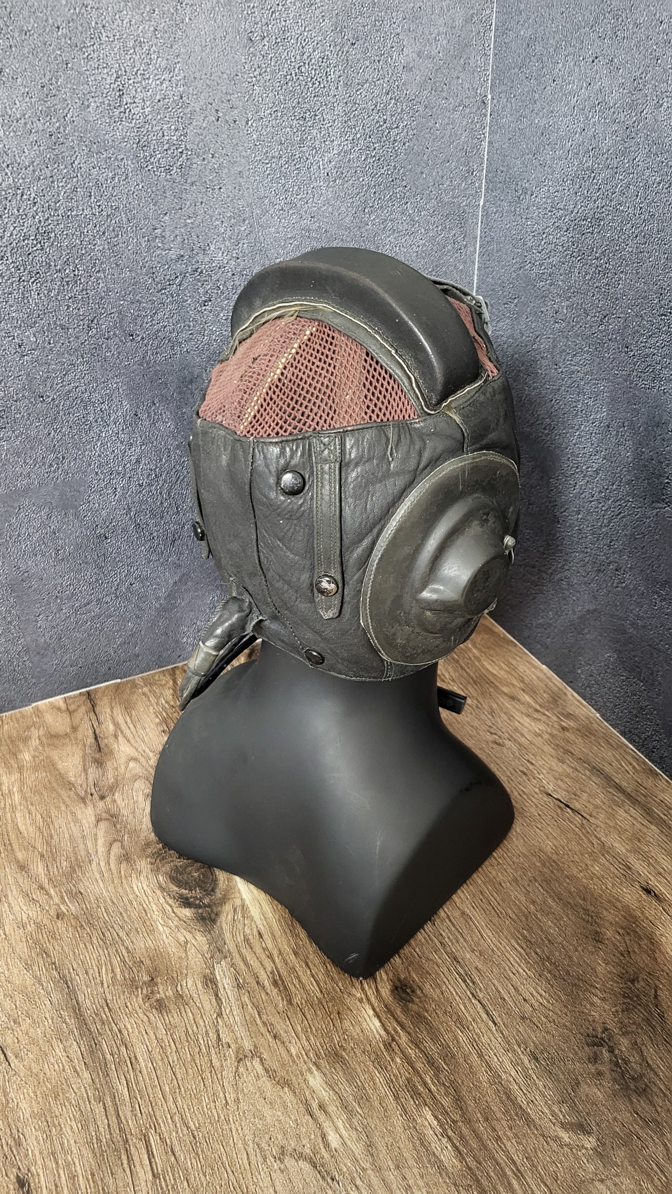 Soviet Pilot Flight Helmet ShL-82 Leather Aviator Helmet USSR Vintage