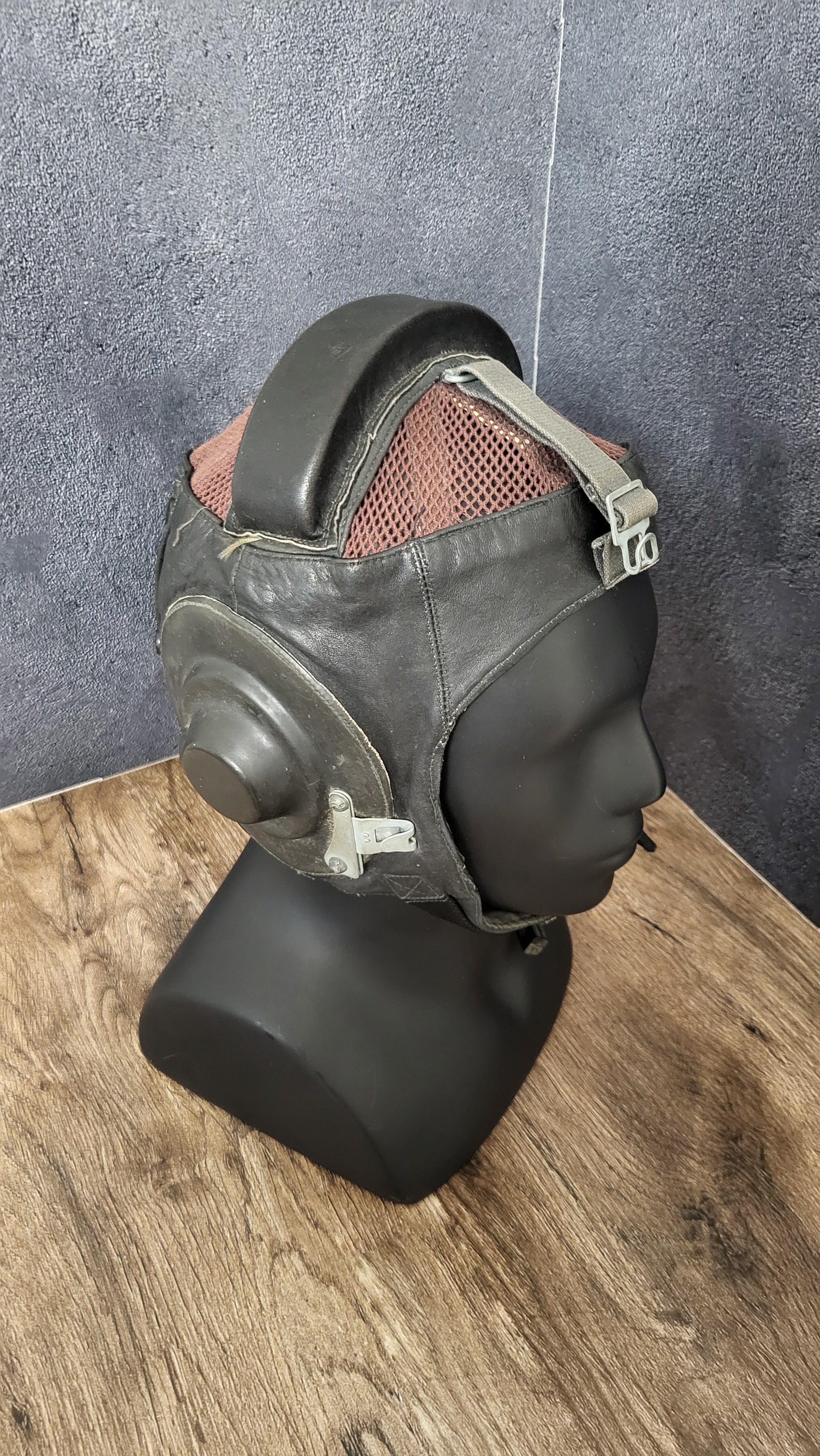 Soviet Pilot Flight Helmet ShL-82 Leather Aviator Helmet USSR Vintage