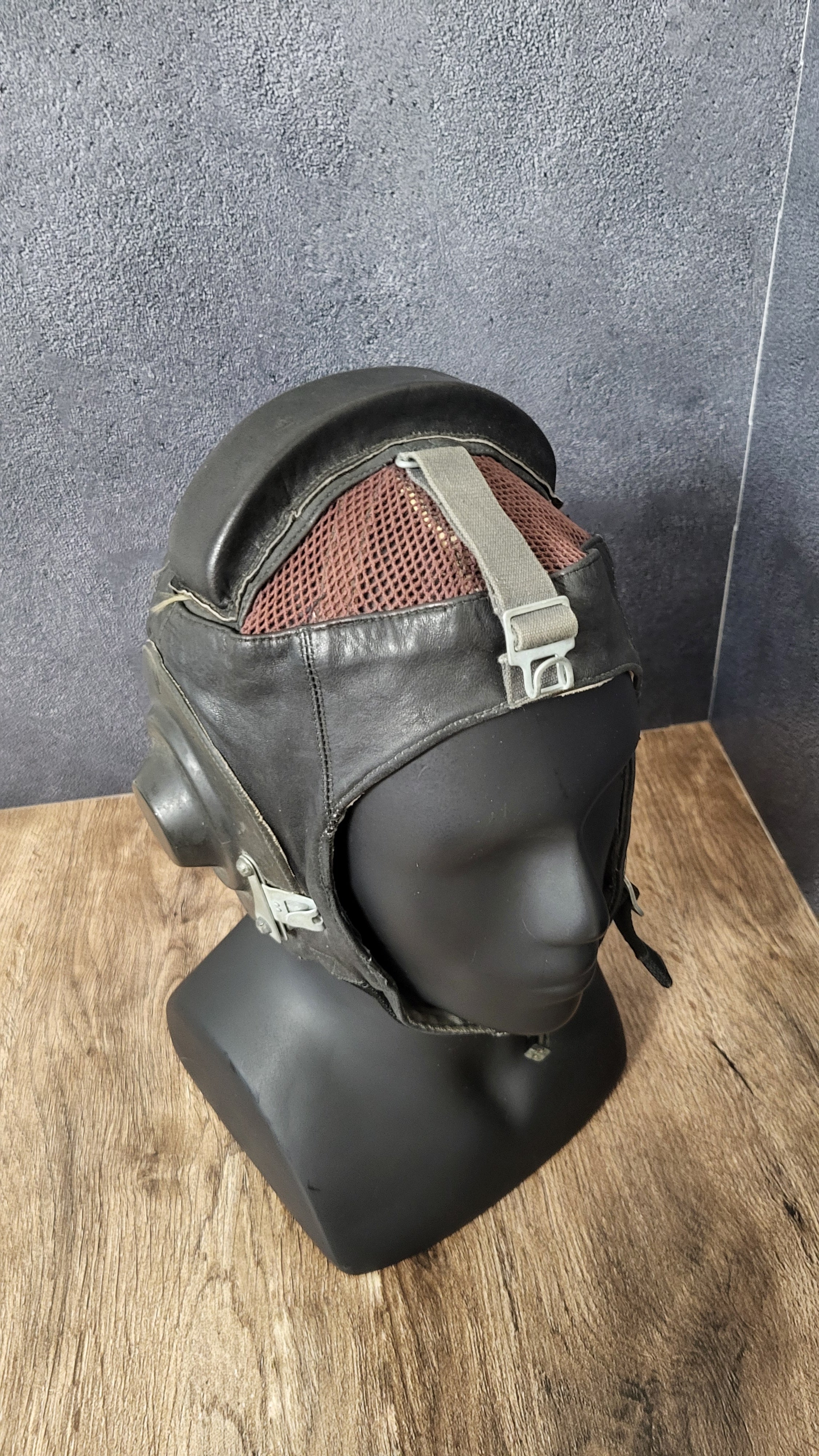 Soviet Pilot Flight Helmet ShL-82 Leather Aviator Helmet USSR Vintage