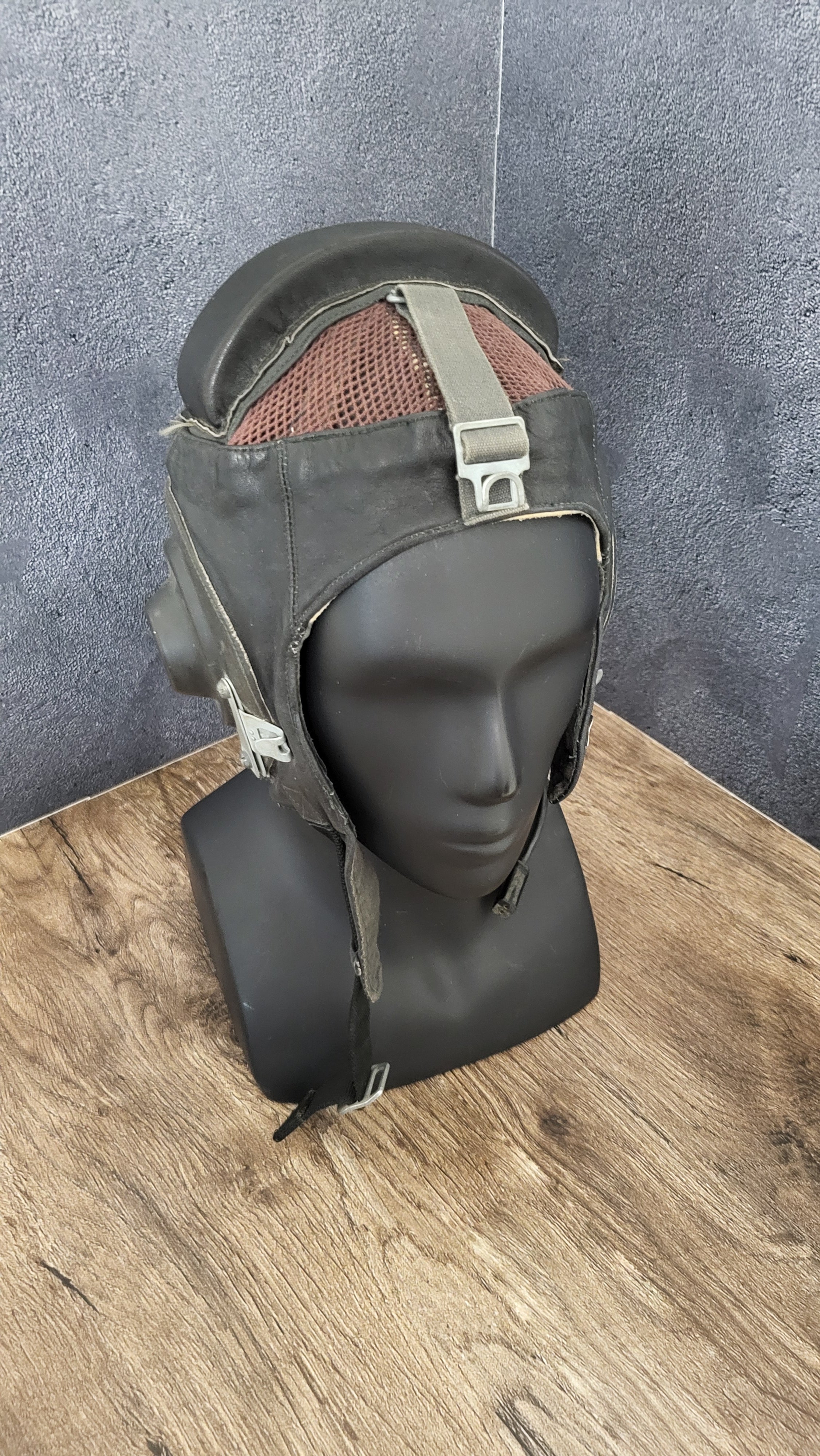 Soviet Pilot Flight Helmet ShL-82 Leather Aviator Helmet USSR Vintage