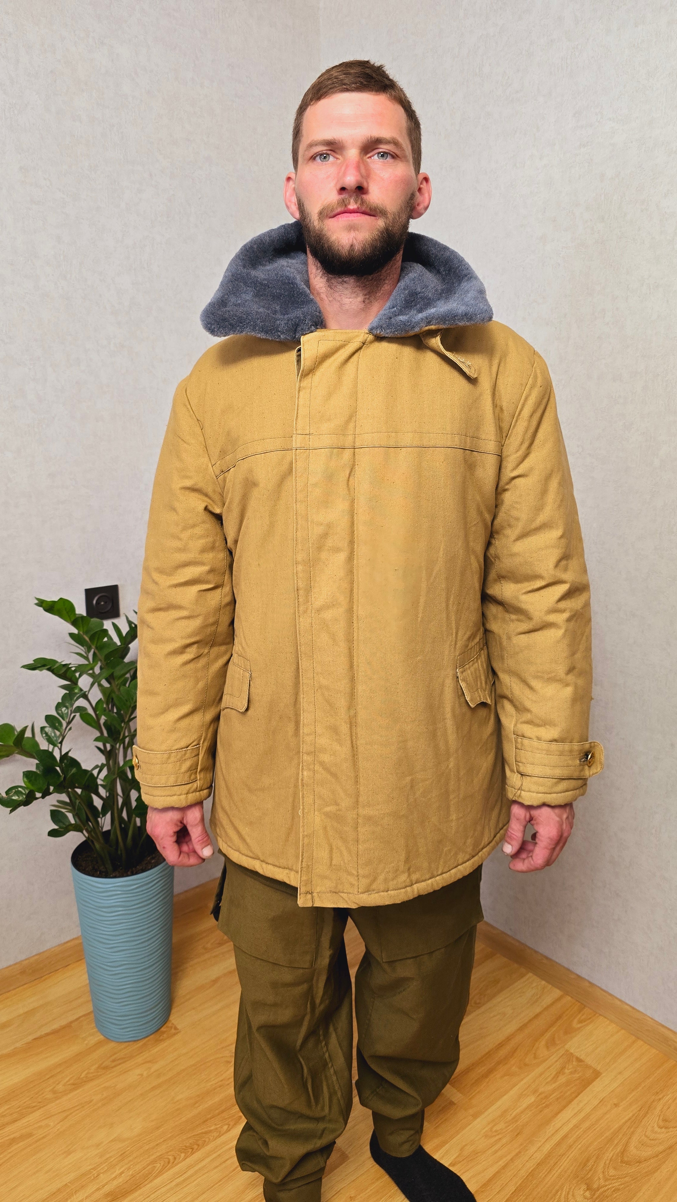 Soviet Afghanka Field Jacket 1980s Utility Cotton Coat