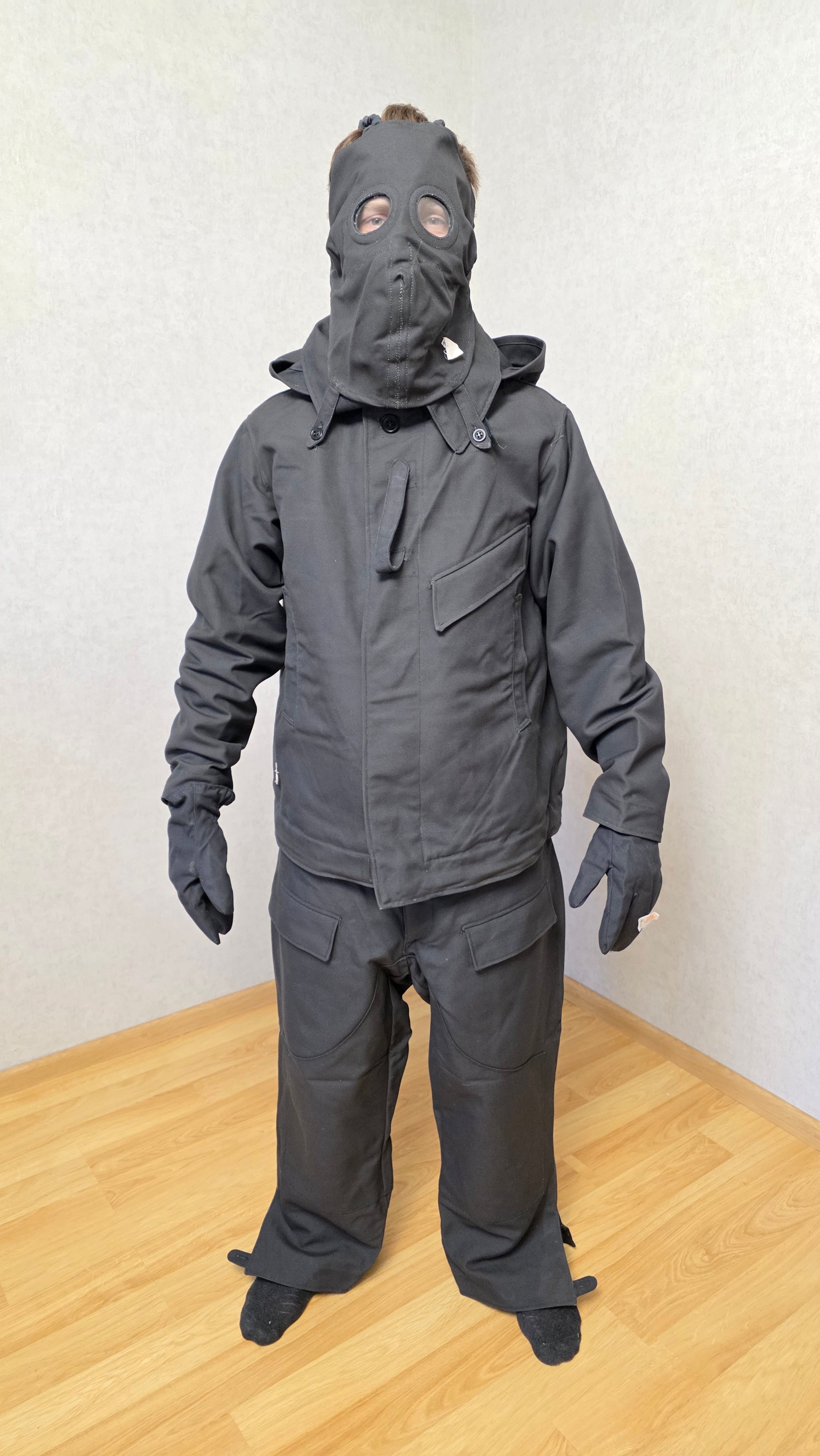 Vintage Soviet Era Black Tank Crew Suit Set, 1980s Factory Made