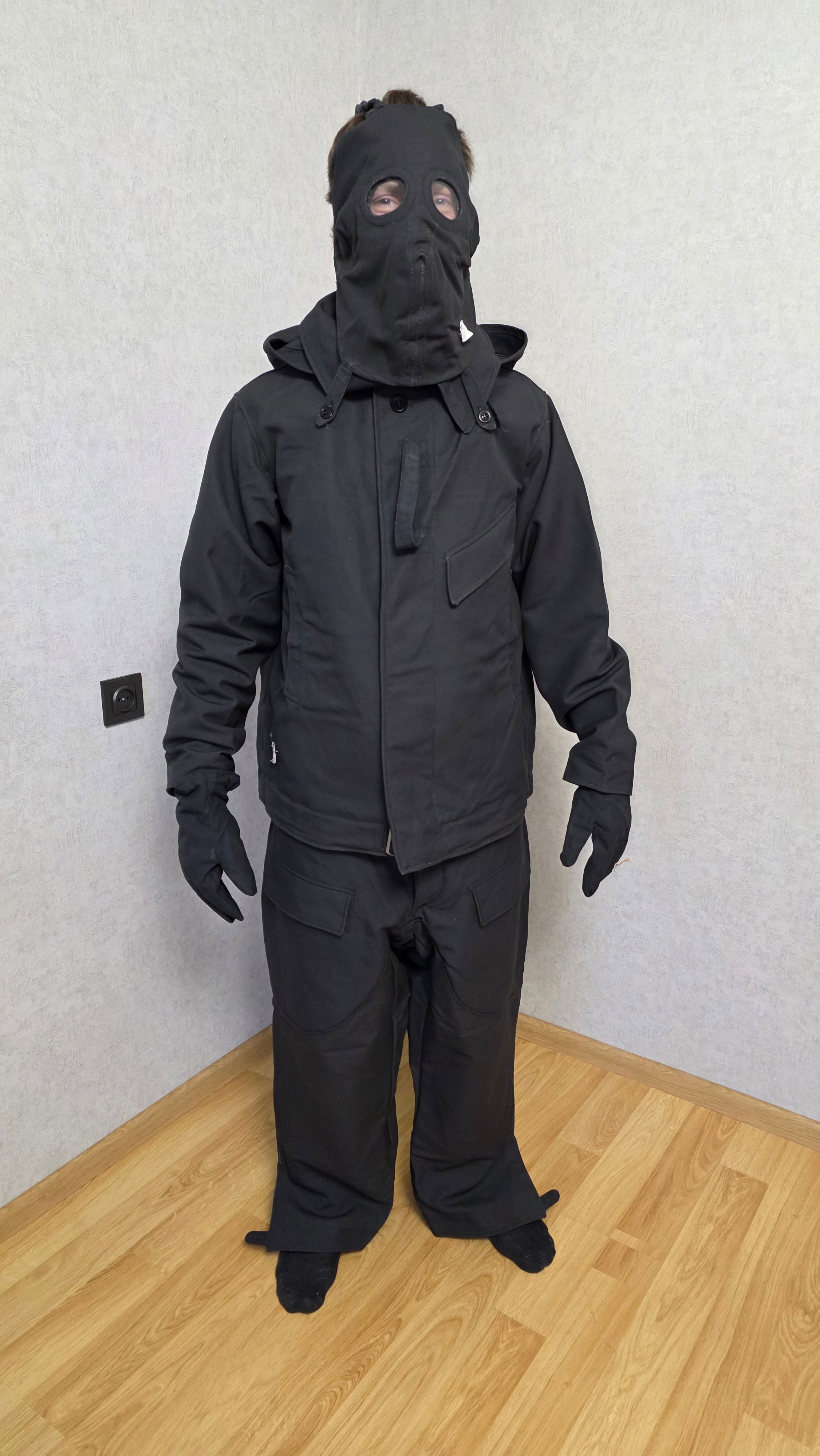 Vintage Soviet Era Black Tank Crew Suit Set, 1980s Factory Made