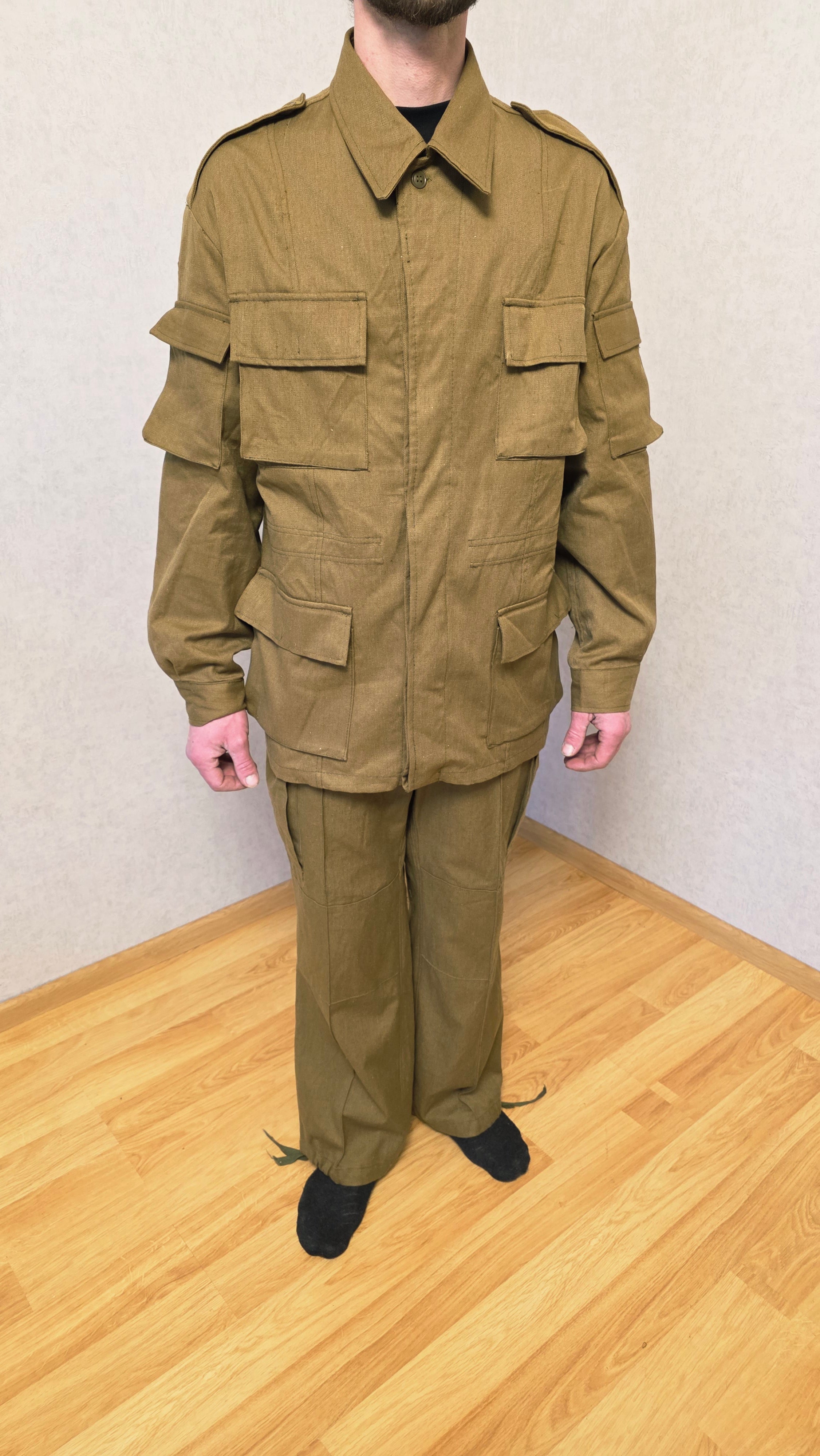 Vintage USSR Afghanka Summer Uniform Set, Sand Color, Multi-Pocket Design