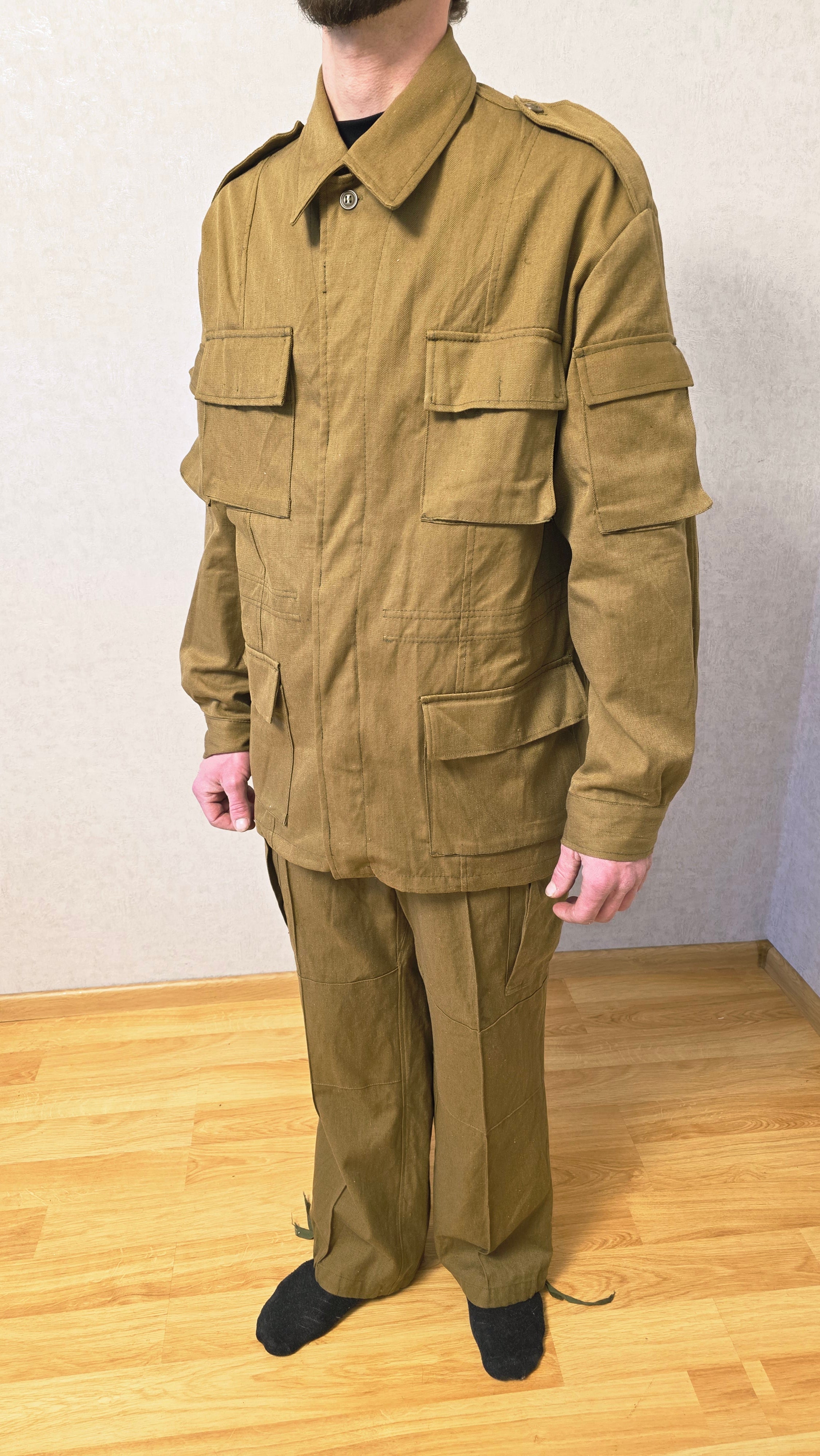 Vintage USSR Afghanka Summer Uniform Set, Sand Color, Multi-Pocket Design