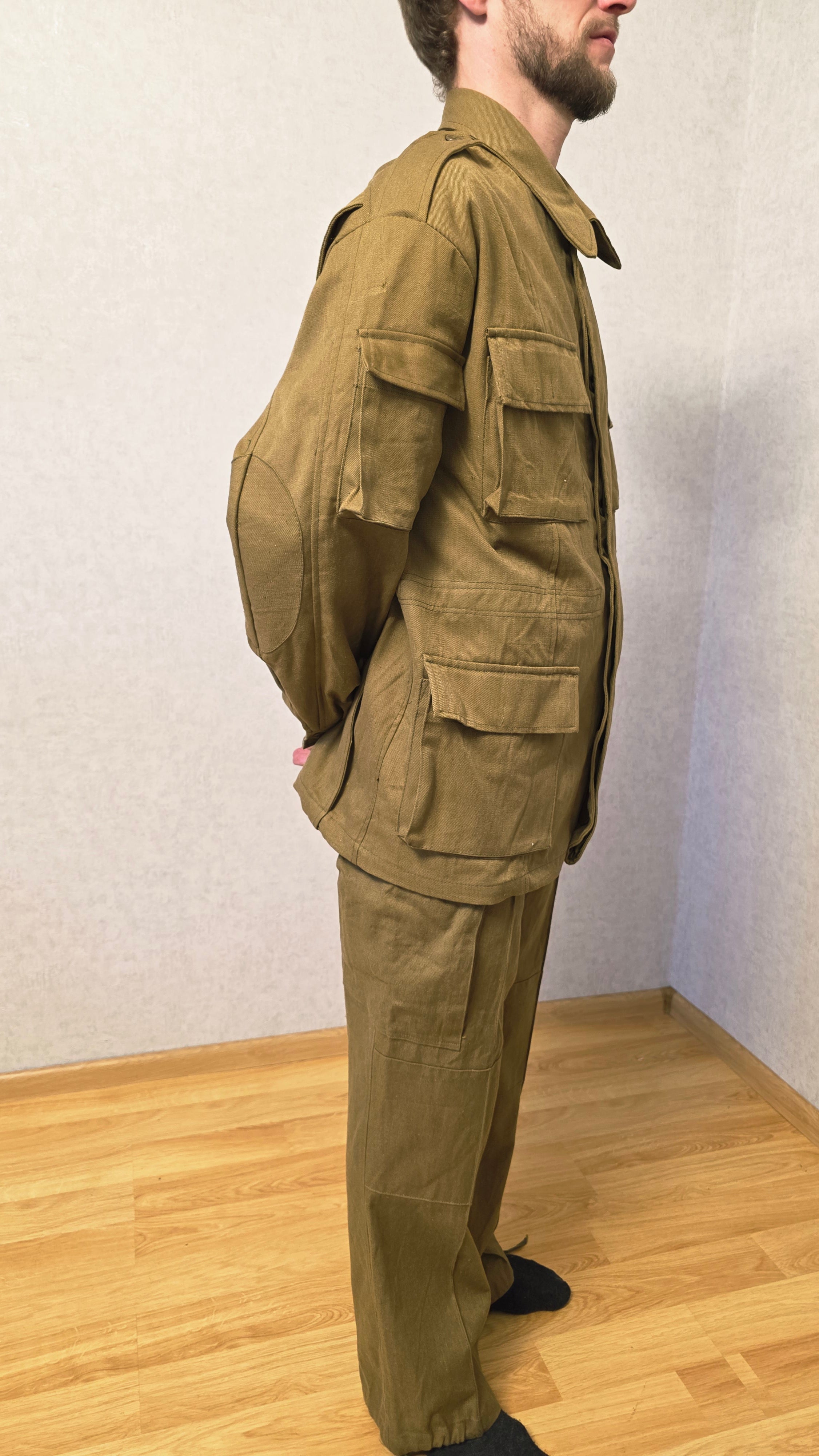 Vintage USSR Afghanka Summer Uniform Set, Sand Color, Multi-Pocket Design