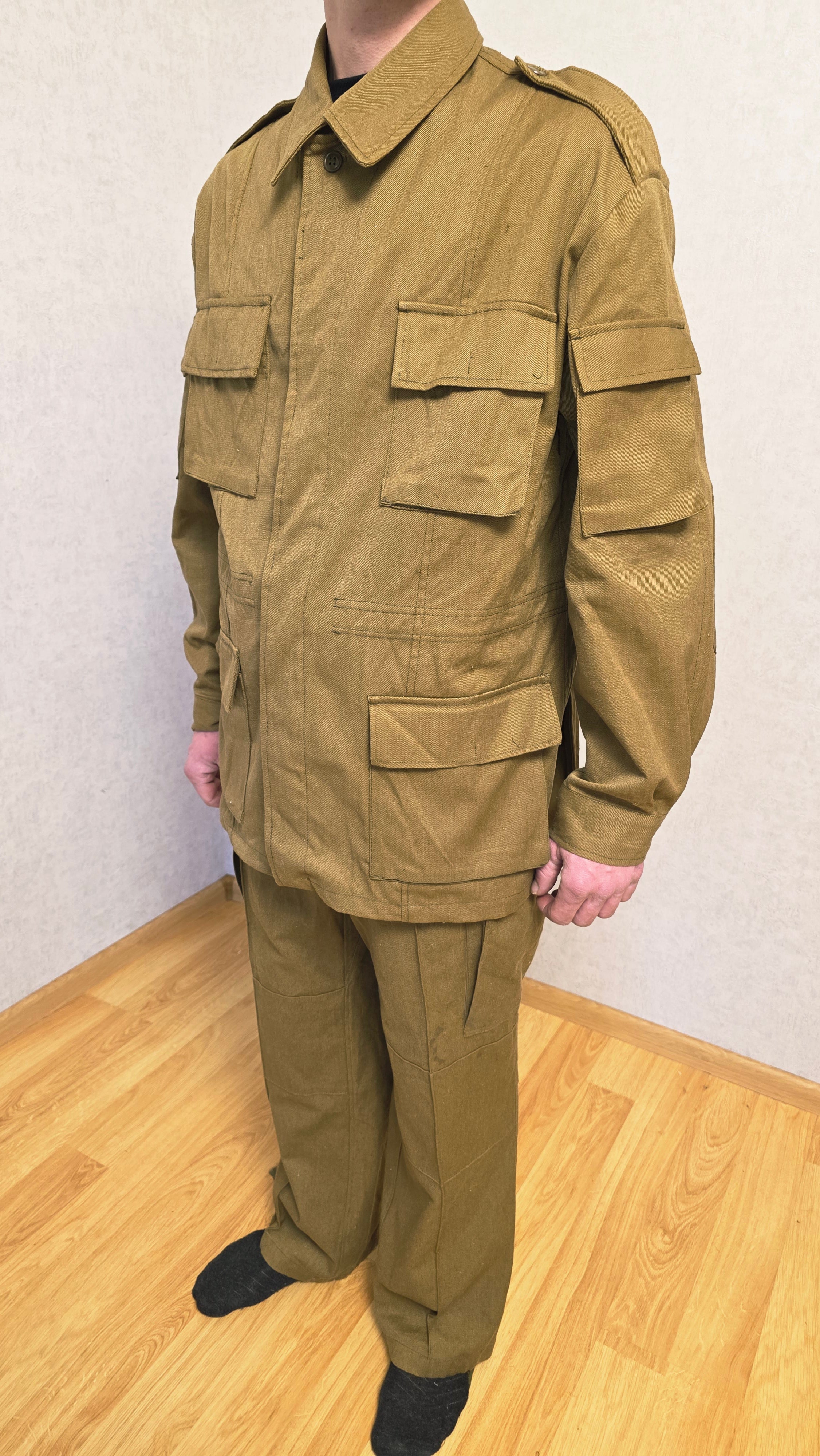 Vintage USSR Afghanka Summer Uniform Set, Sand Color, Multi-Pocket Design