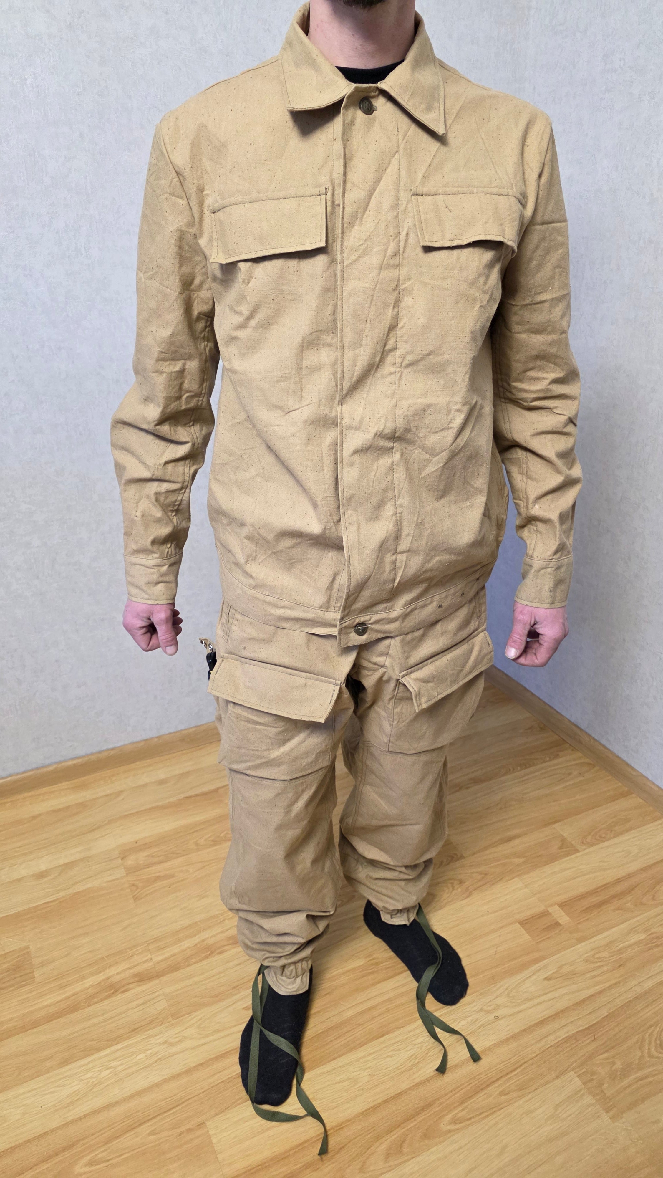 Vintage USSR Mabuta Field Uniform Set, Sand Color Soviet Era Outfit