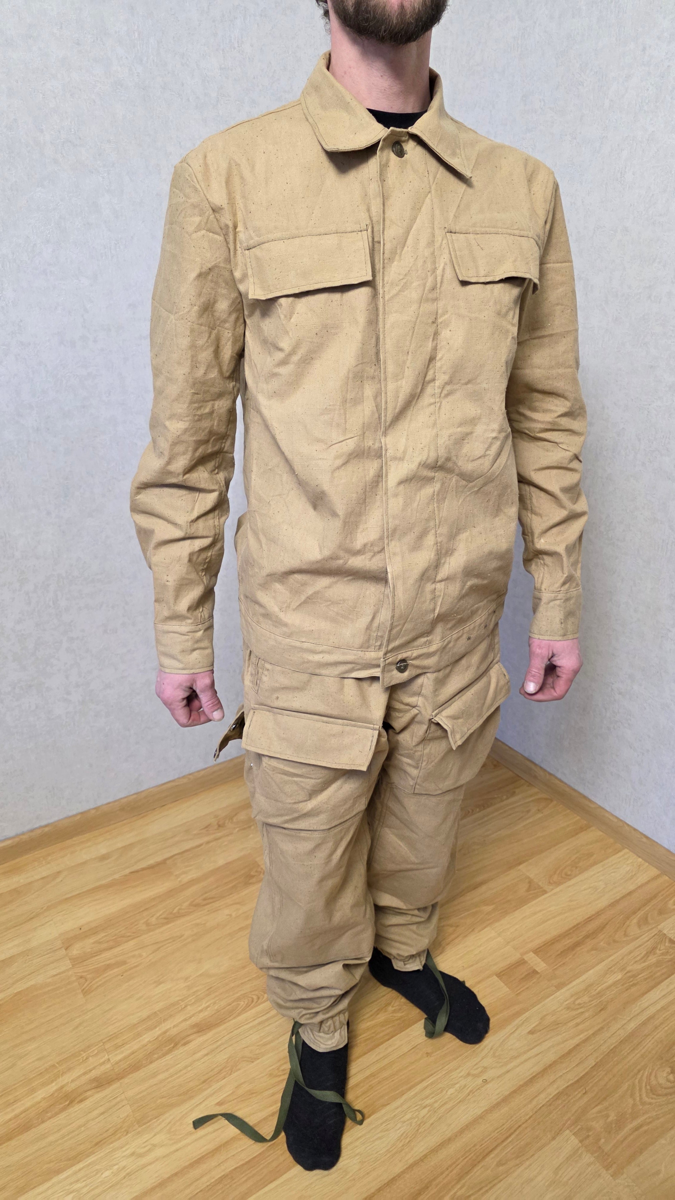 Vintage USSR Mabuta Field Uniform Set, Sand Color Soviet Era Outfit