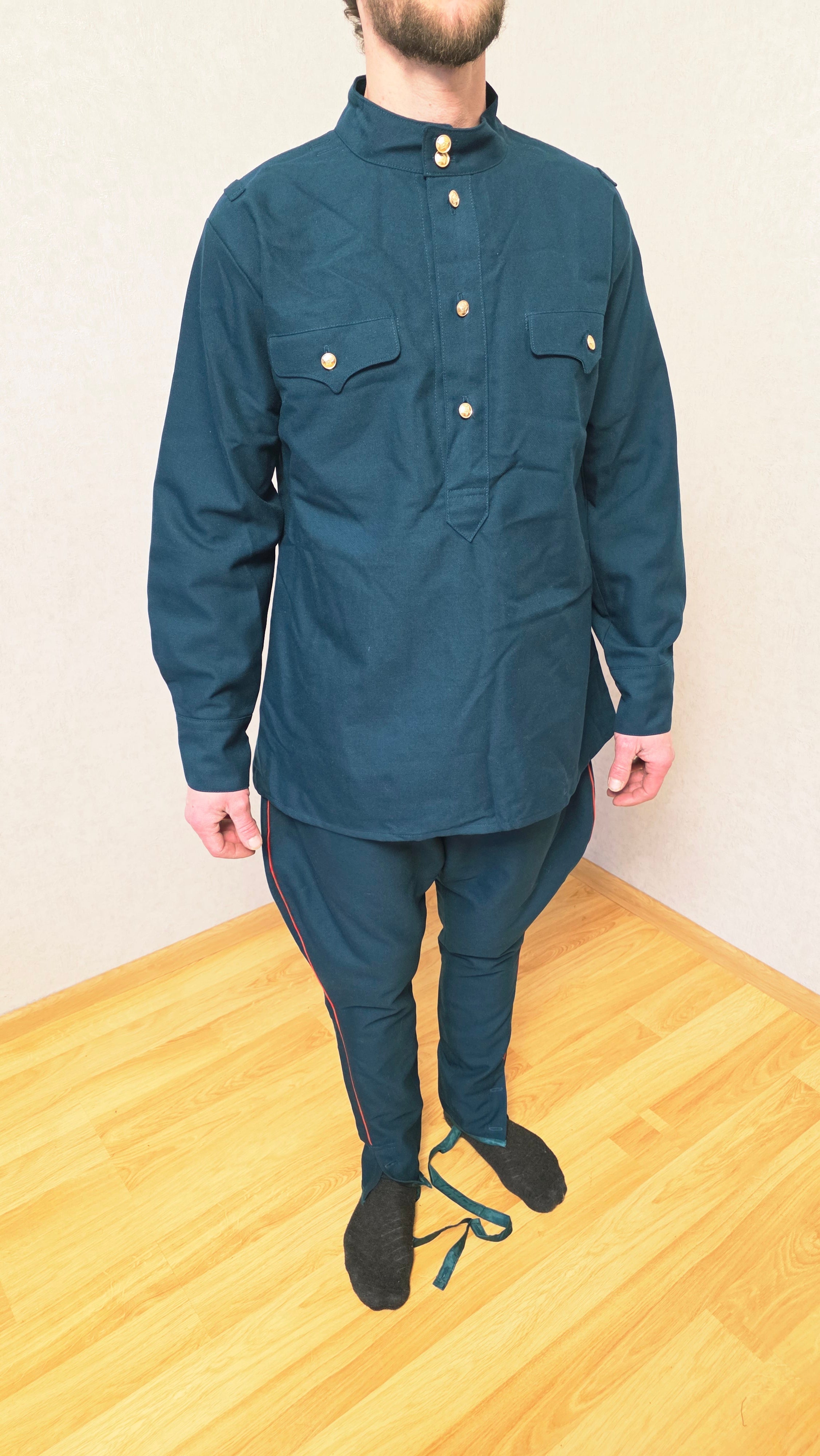 Vintage USSR Gymnastyorka Set, Sea Green RKKA Era Style Uniform