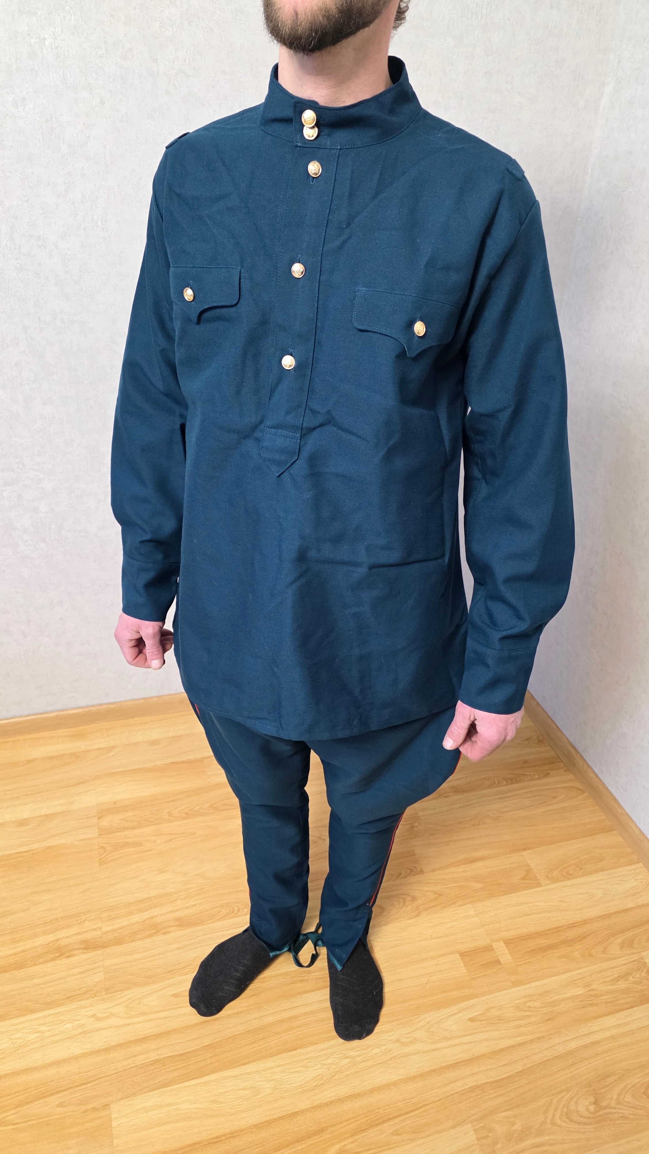 Vintage USSR Gymnastyorka Set, Sea Green RKKA Era Style Uniform