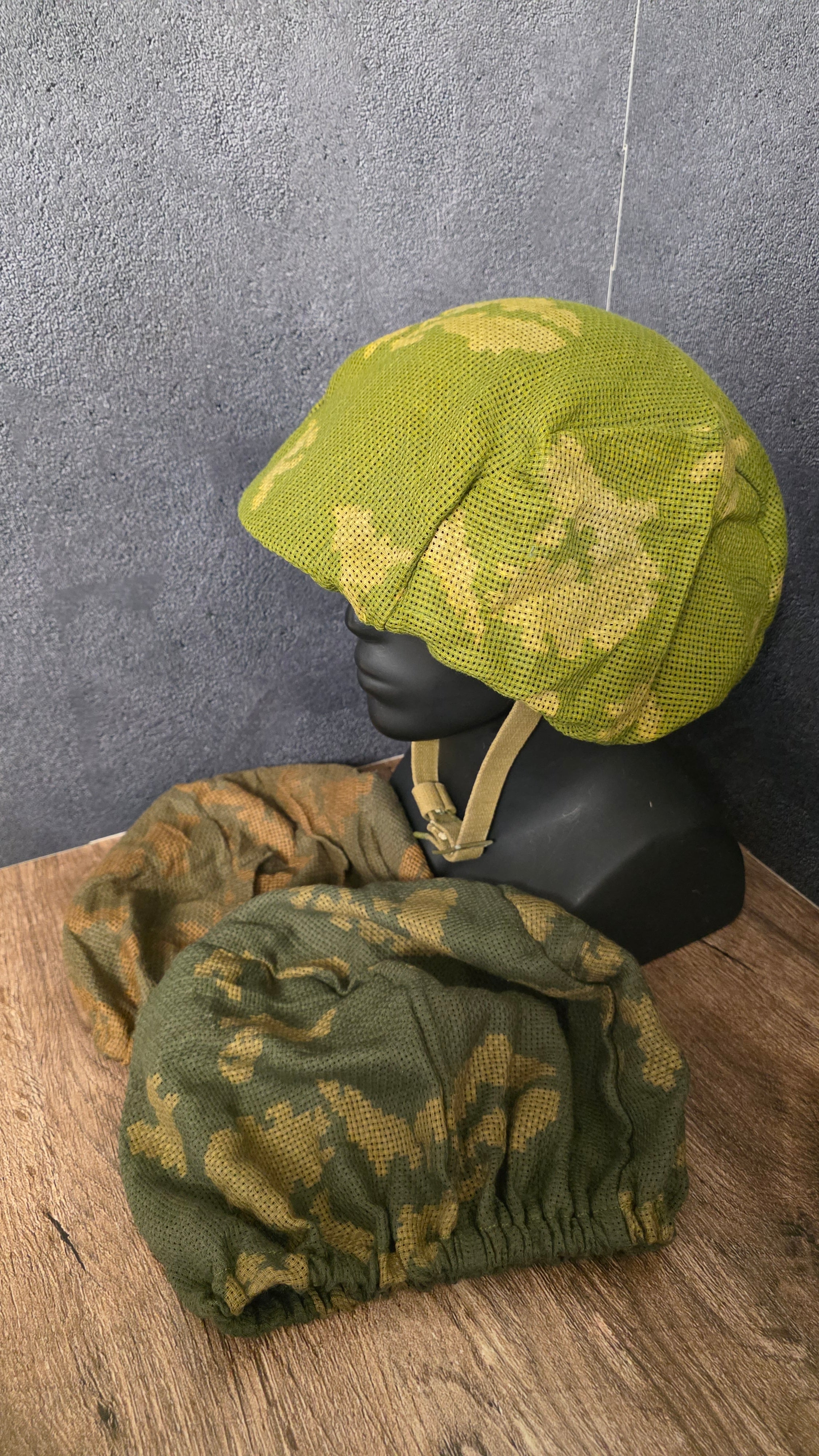 Vintage USSR Camouflage Helmet Cover KZS Mesh Net Camo Collectible