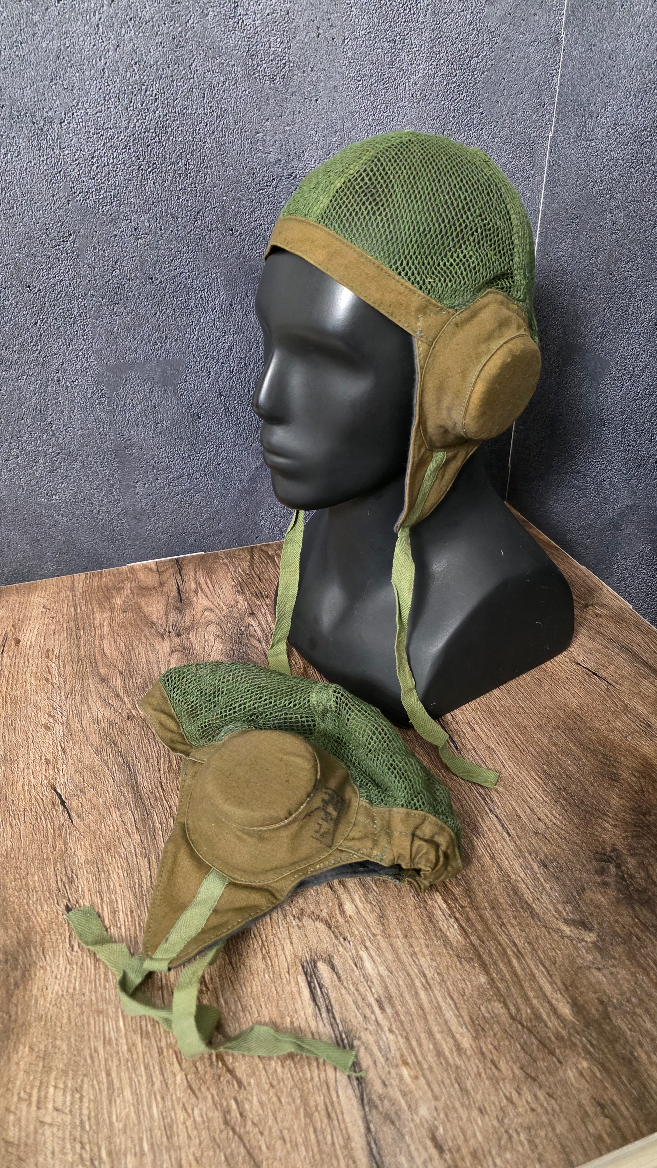 Vintage USSR Artillery Padded Helmet Soviet Crew Headgear Collectible