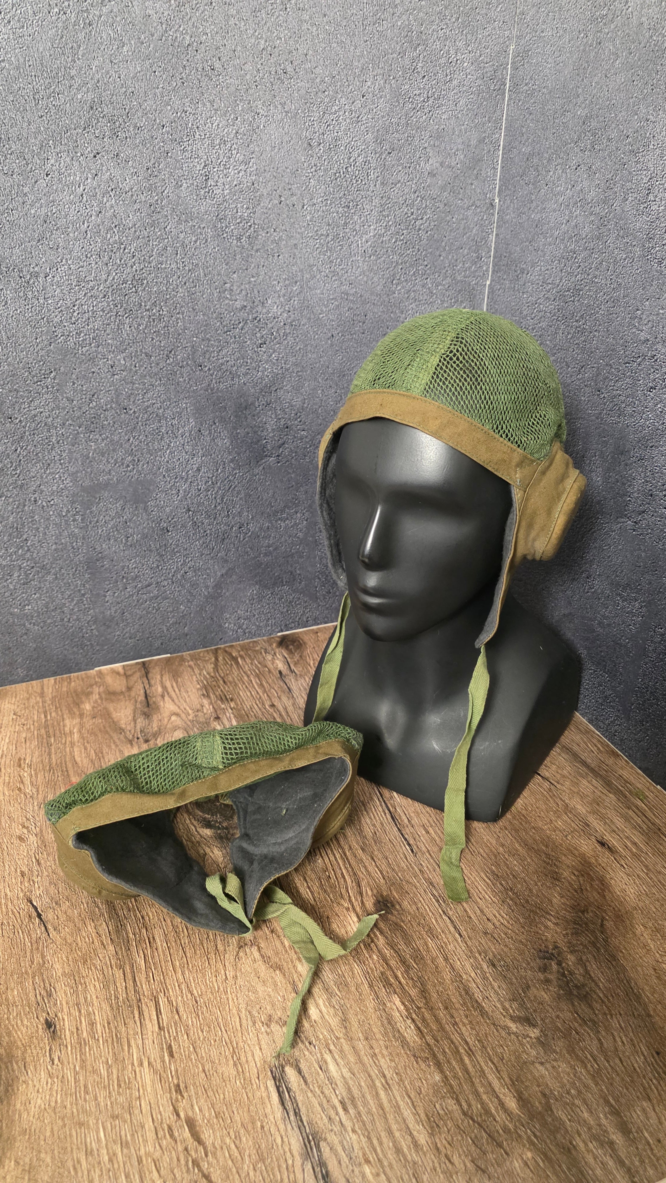 Vintage USSR Artillery Padded Helmet Soviet Crew Headgear Collectible