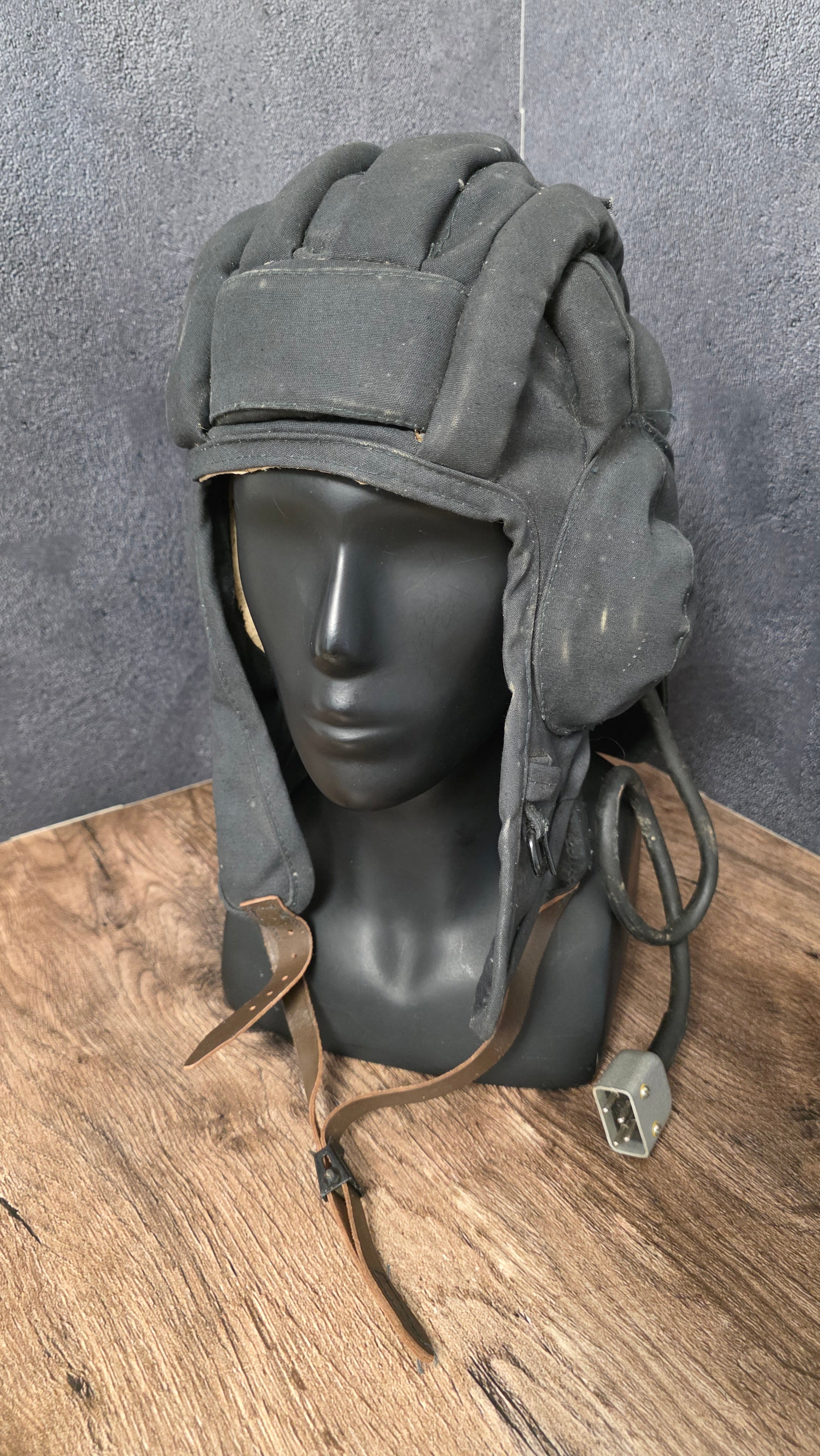 Vintage Soviet Tank Crew Helmet USSR Tanker Padded Communication Helmet