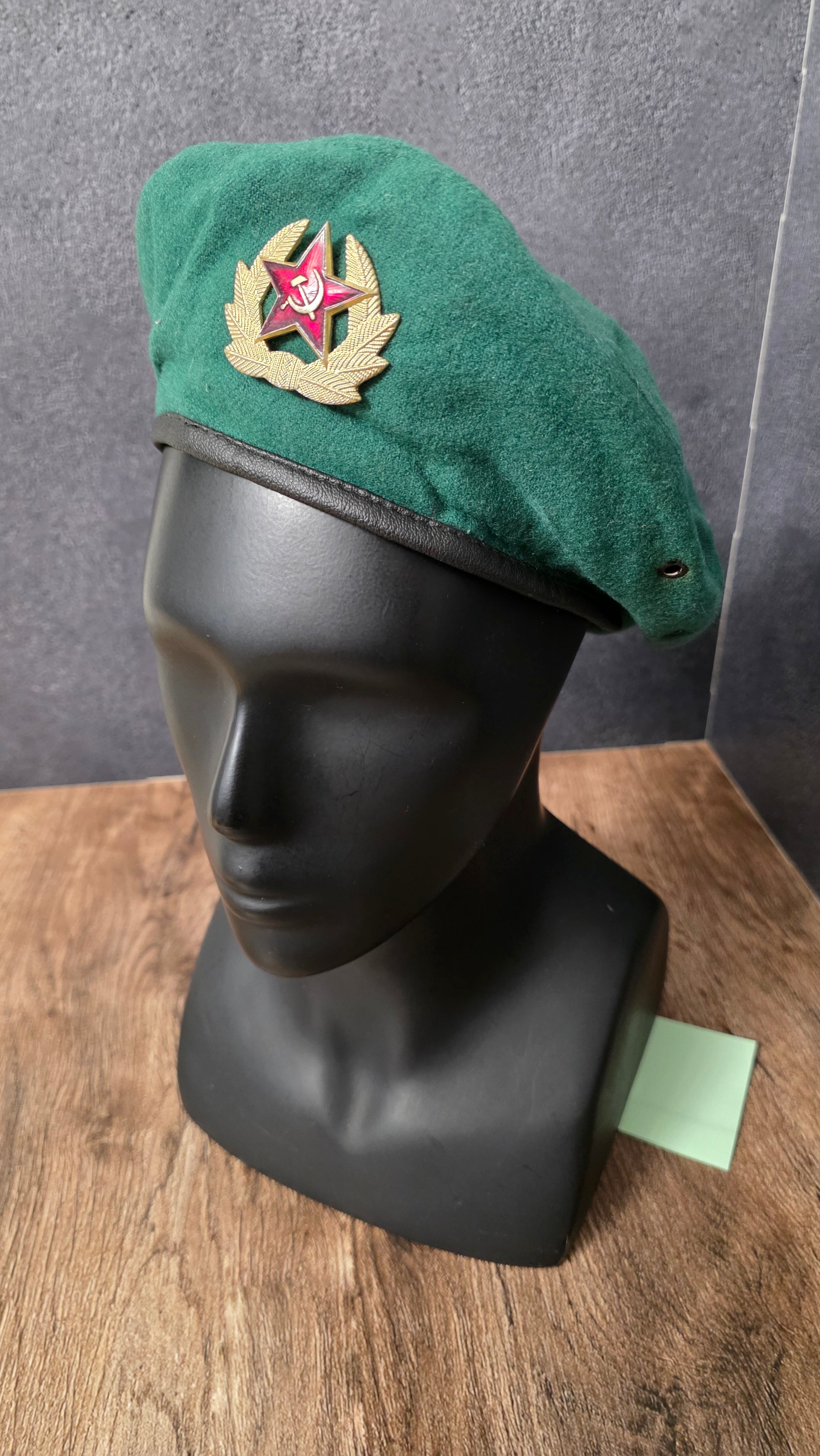 Original Soviet Border Guard Green Beret USSR Vintage Green Wool Beret Hat