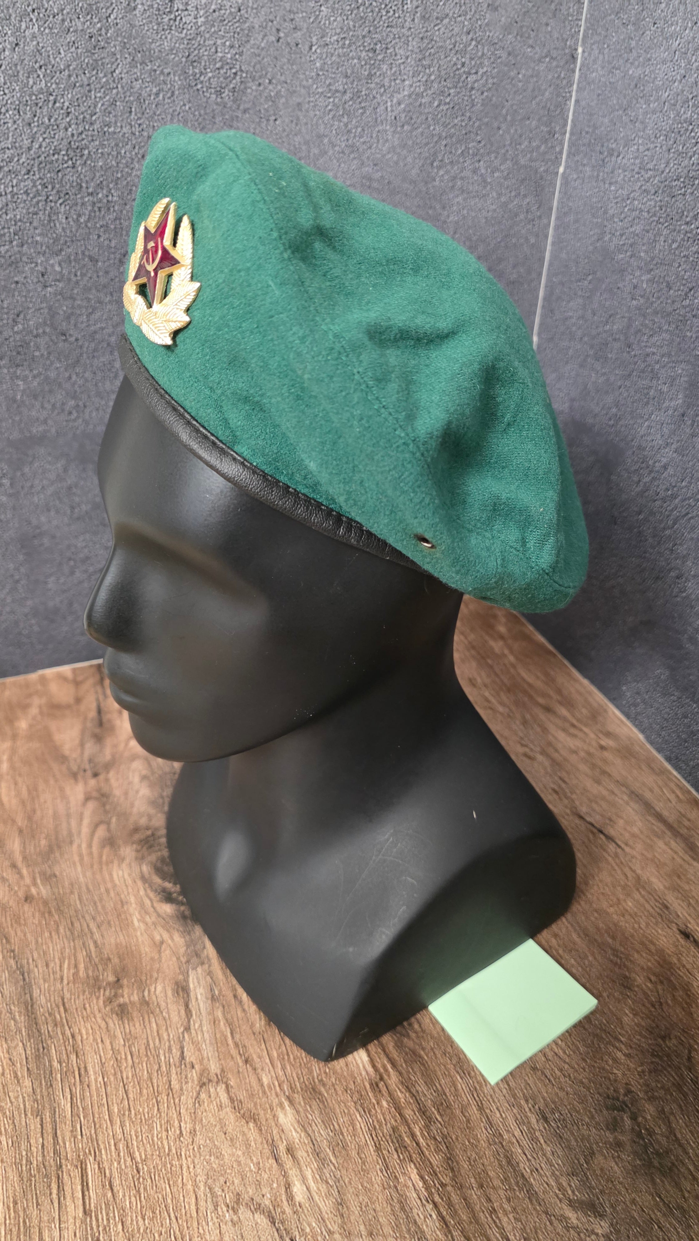 Original Soviet Border Guard Green Beret USSR Vintage Green Wool Beret Hat
