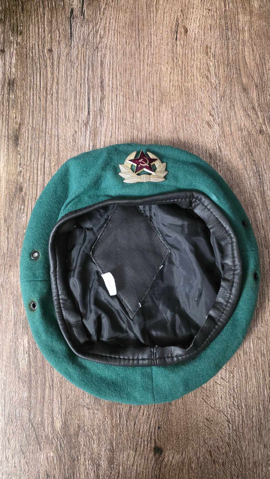 Original Soviet Border Guard Green Beret USSR Vintage Green Wool Beret Hat