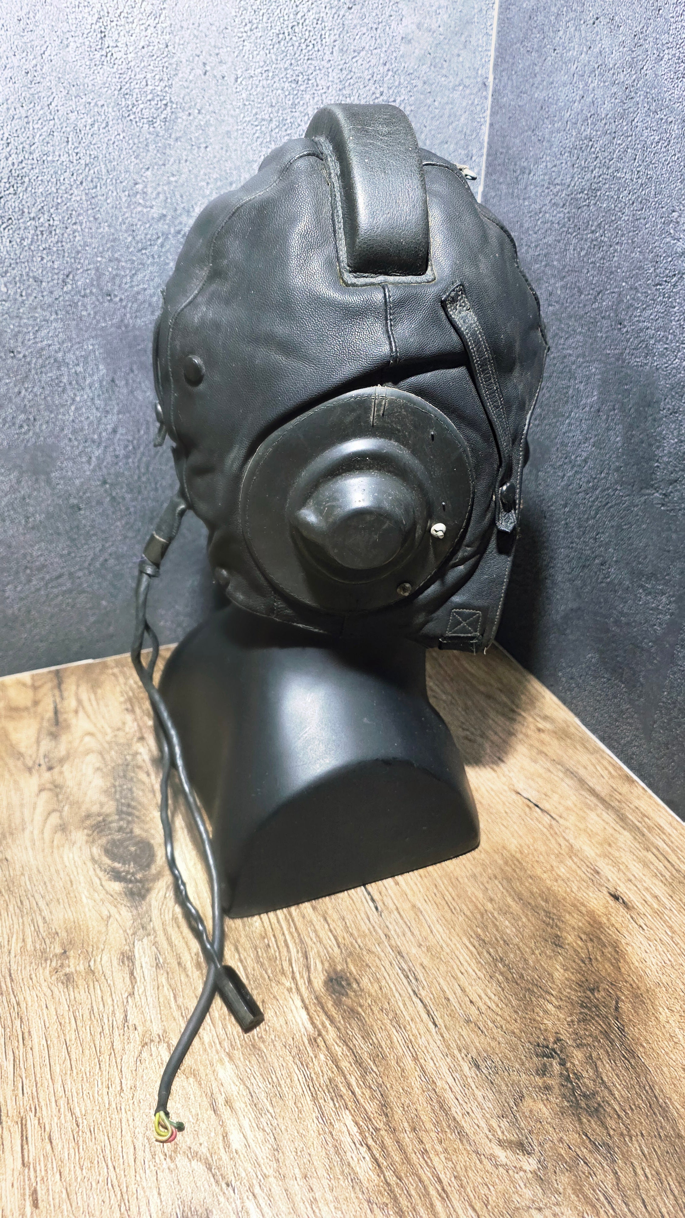 Vintage USSR Soviet Winter Pilot Helmet Sheepskin Lined with Headset